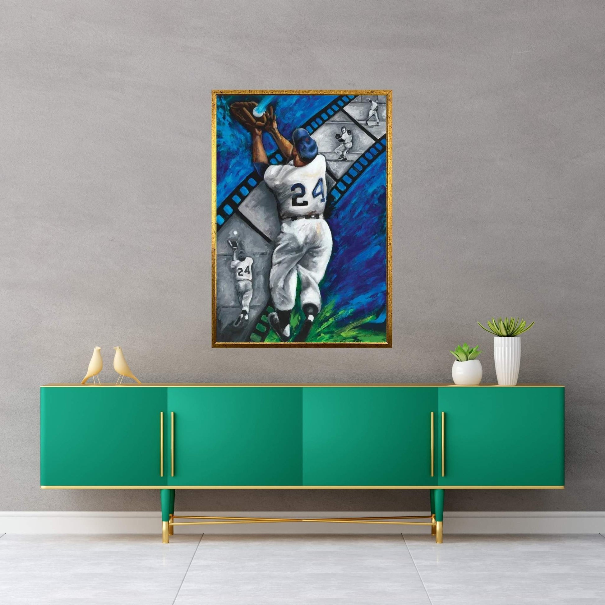 The Catch (Willie Mays) Canvas Wall Art - Y Canvas