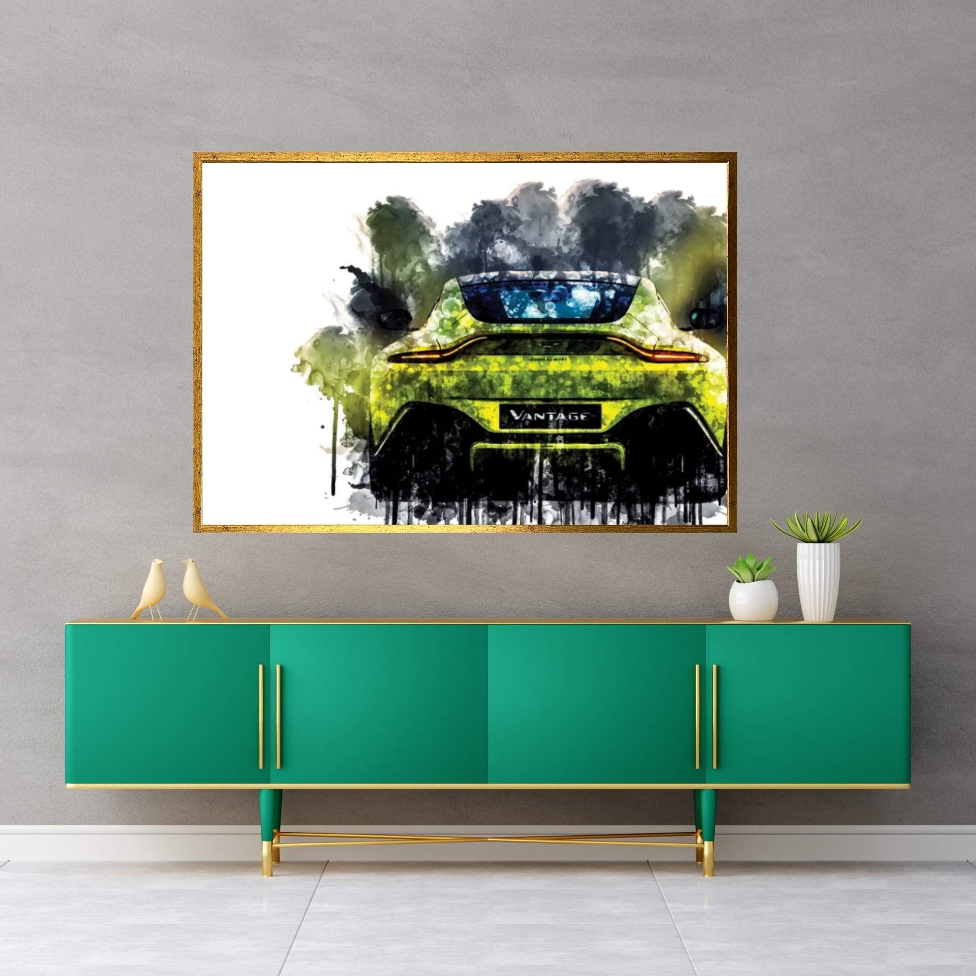 2018 Aston Martin Vantage Vehicle CCCLXIV Canvas Wall Art - Y Canvas