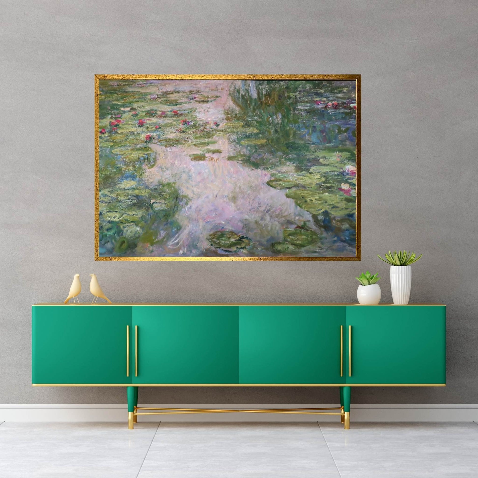 Water Lilies Canvas Wall Art - Y Canvas