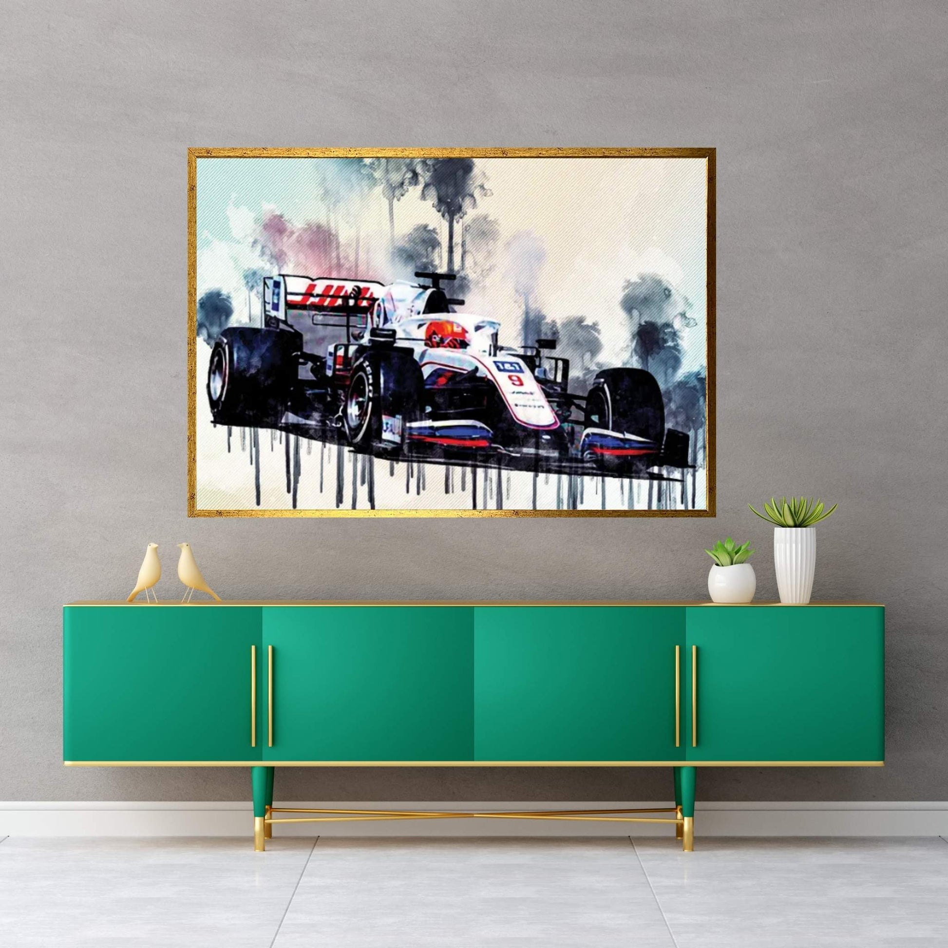 Nikita Mazepin 2021 Haas Vf-21 Haas F1 Team Russian Racing Drivers Formula 1 Canvas Wall Art - Y Canvas