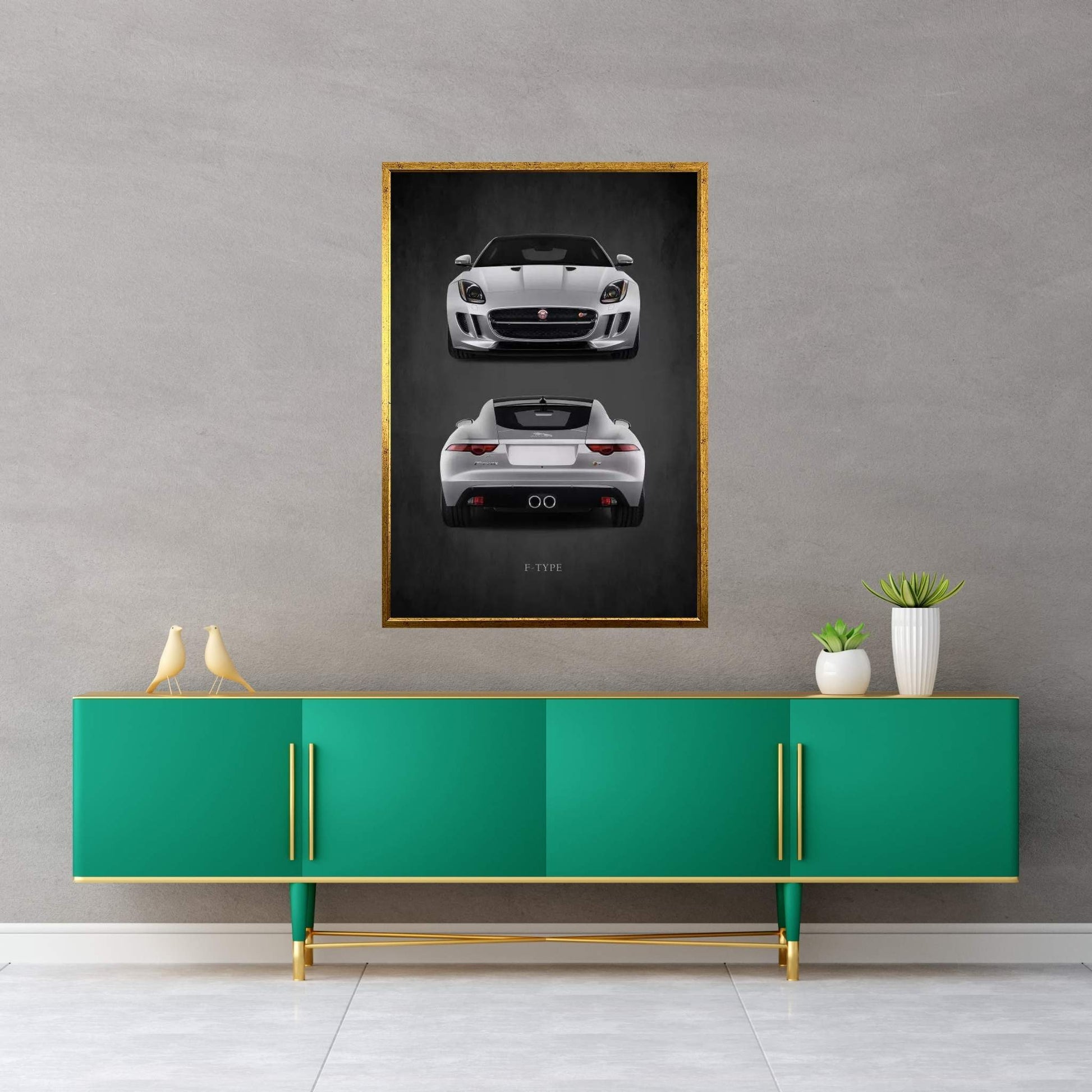 Jaguar F-Type, Front & Back Canvas Wall Art - Y Canvas