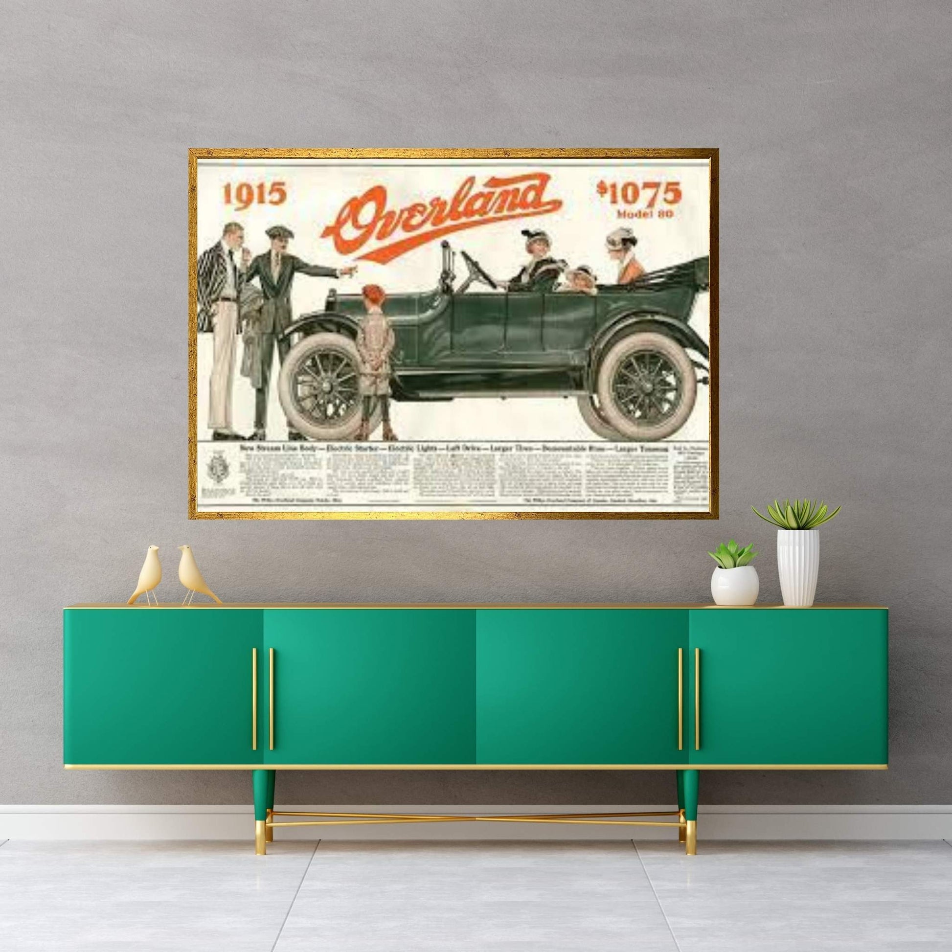 1910s Willys-Overland Magazine Advert Canvas Wall Art - Y Canvas