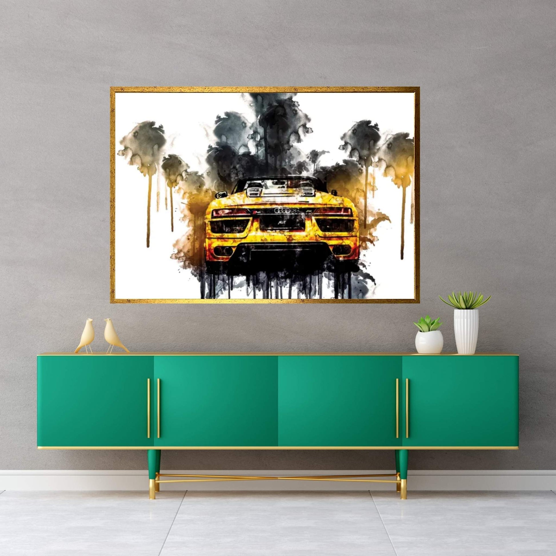 Car 2017 ABT Audi R8 Spyder Canvas Wall Art - Y Canvas