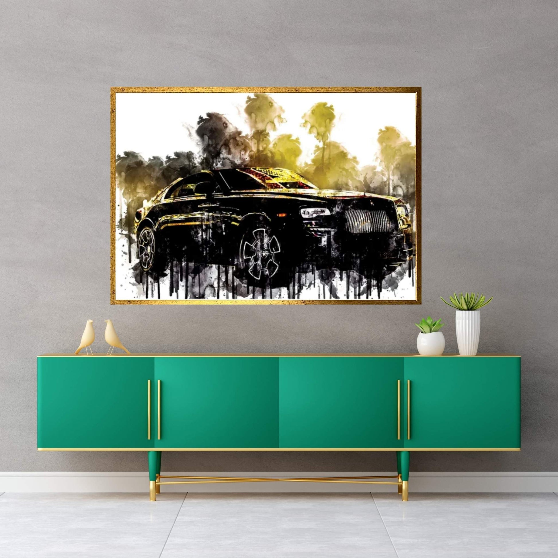 2017 Rolls Royce Wraith Black Badge Canvas Wall Art - Y Canvas