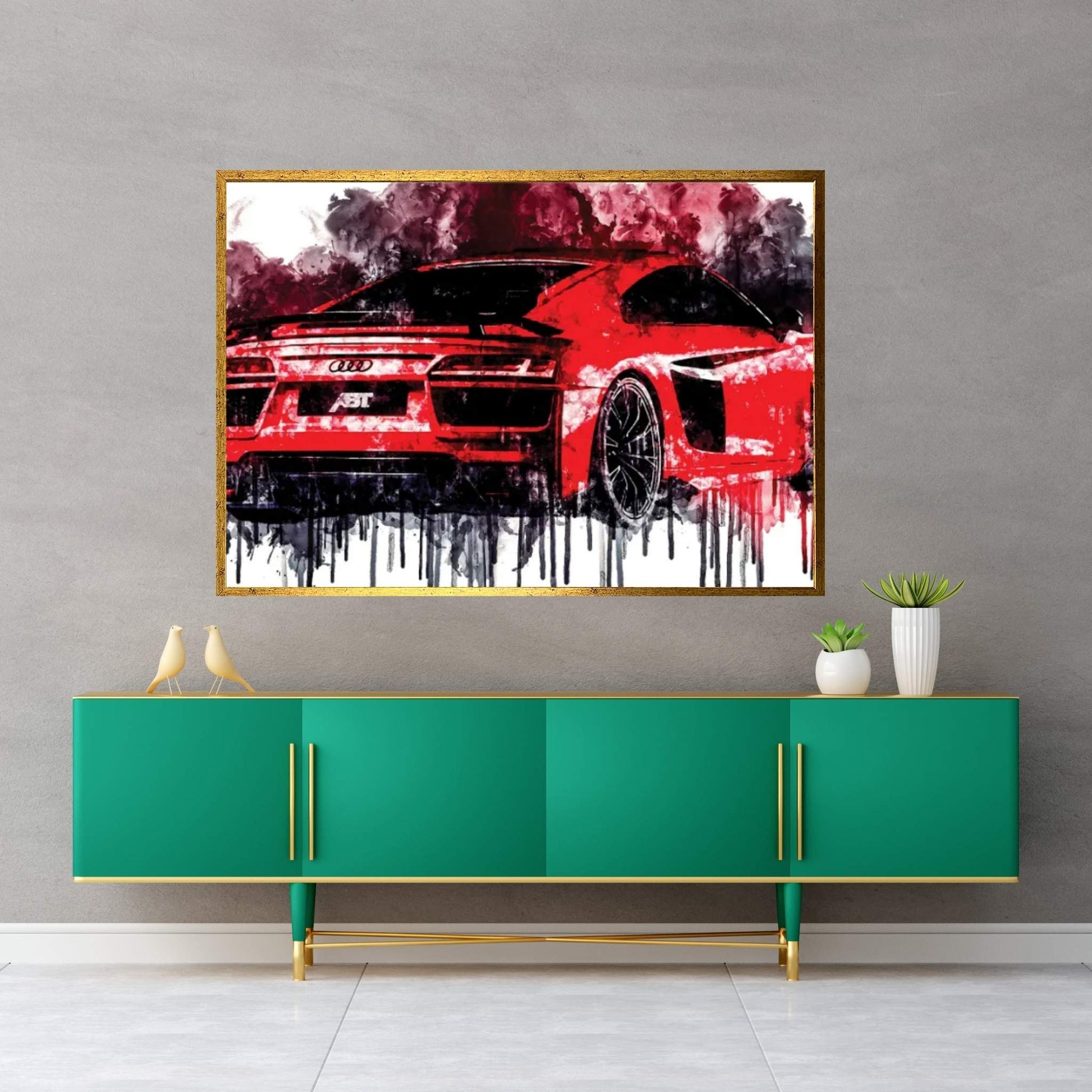 Car 2017 ABT Audi-R8 Canvas Wall Art - Y Canvas