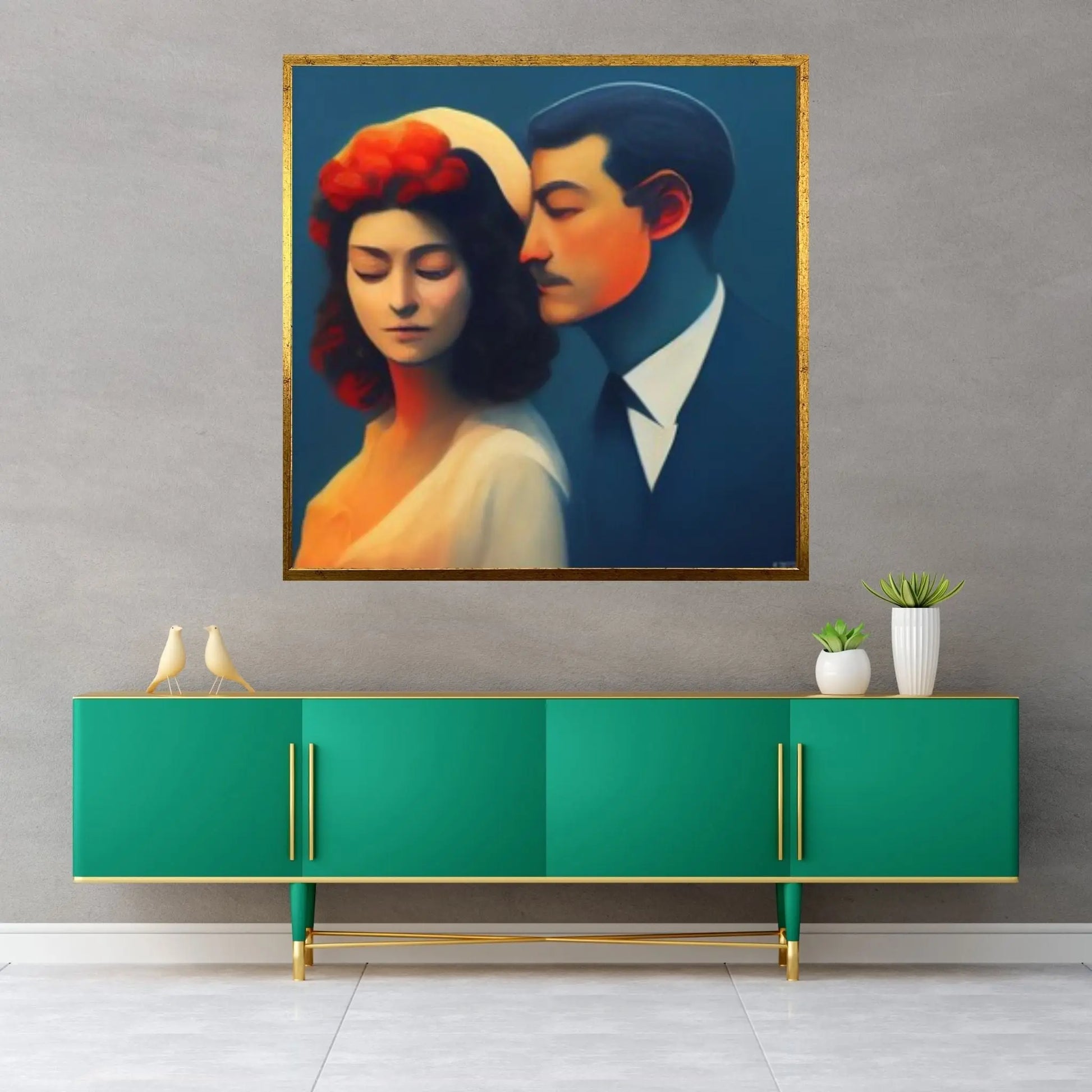 Rene Magritte Canvas Wall Art Poster, The Lovers Canvas, Rene Magritte the lovers Canvas - Y Canvas