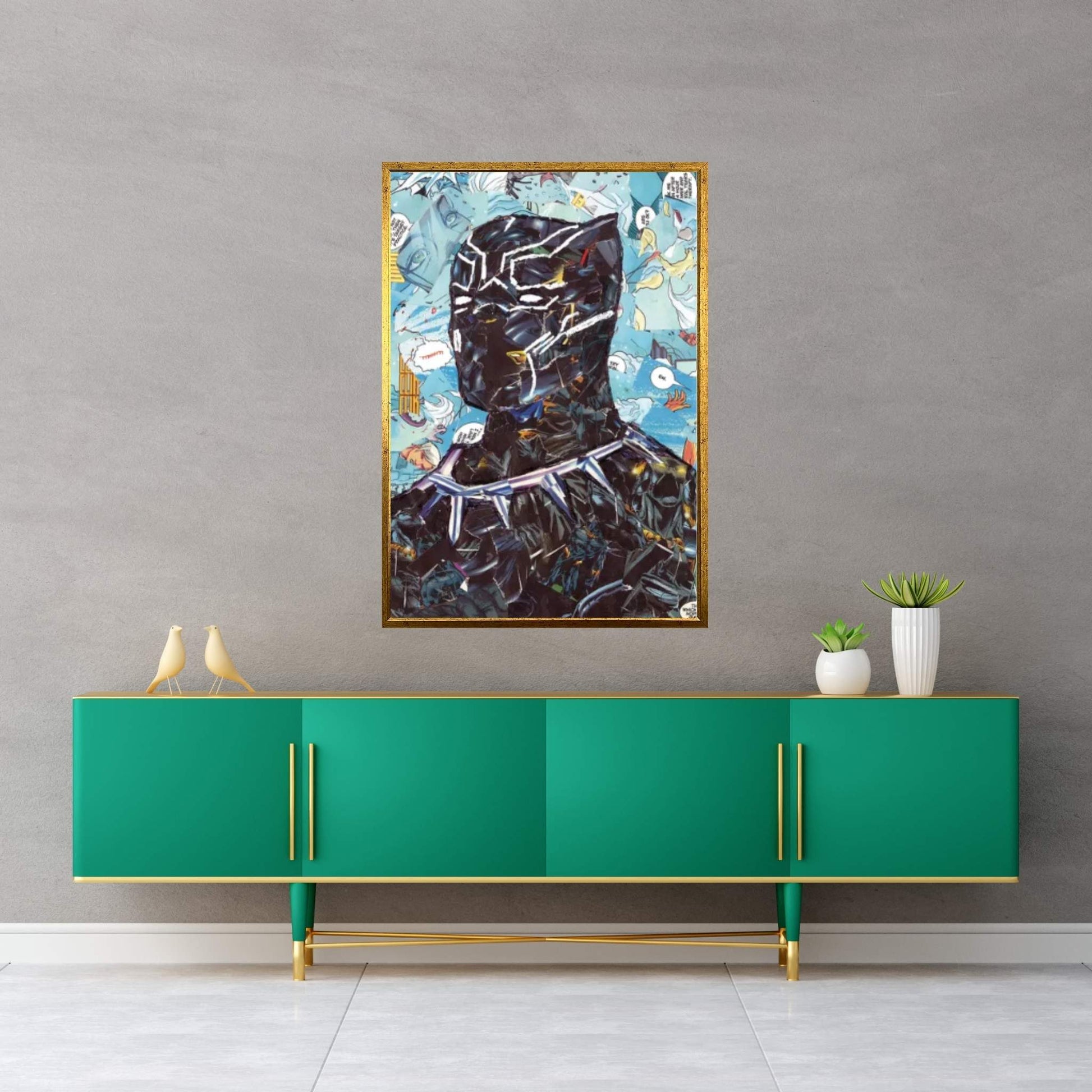 King T'Challa Black Panther Canvas Wall Art - Y Canvas