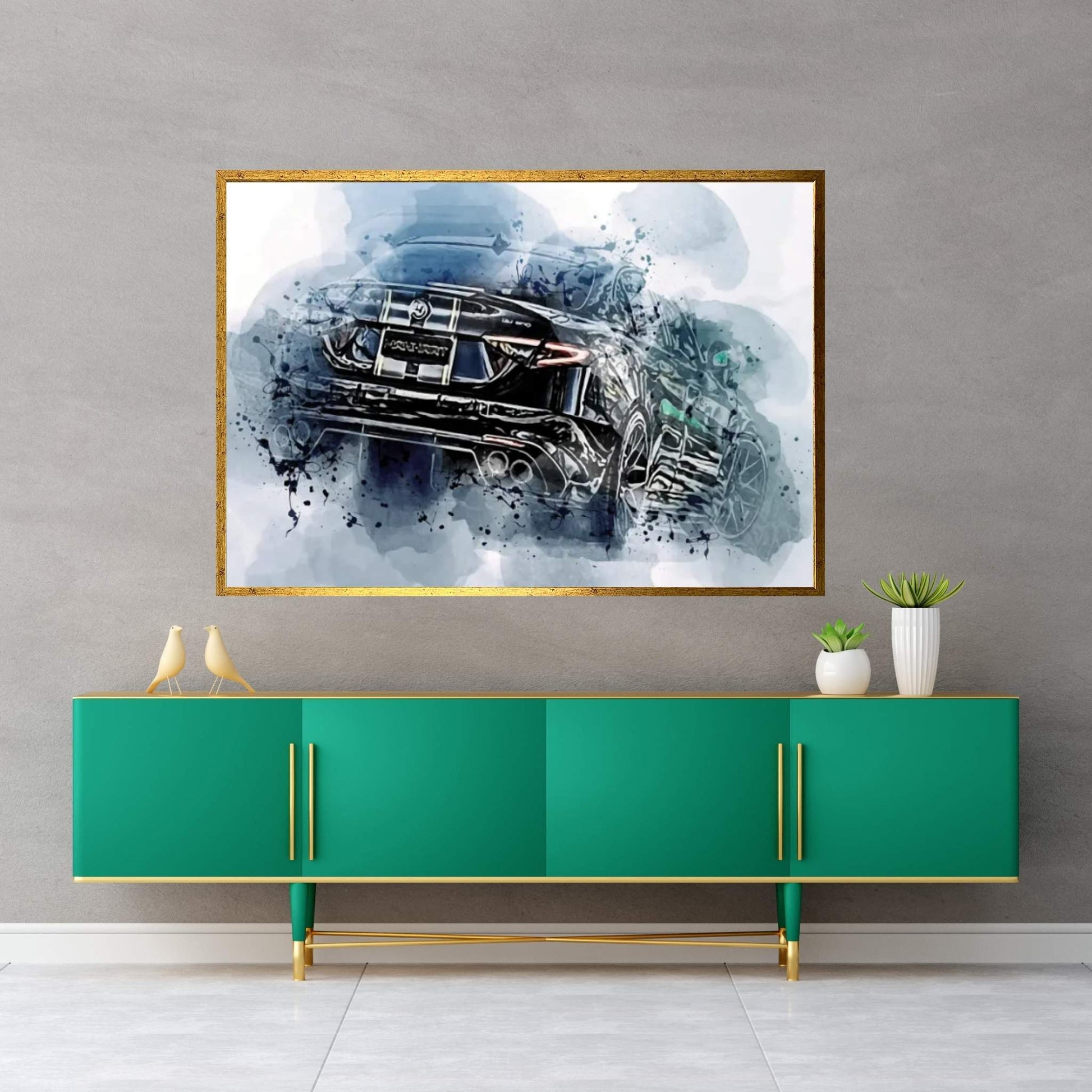 2021 Manhart Qv600 Alfa Romeo Giulia Exterior Black Sedan Canvas Wall Art - Y Canvas