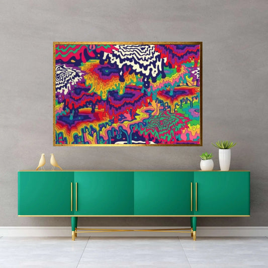 Colorful Artwork Canvas Wall Art, Trippy Tapestries Art Wall Decor, Psychedelic Tapestry Wall Decor - Y Canvas