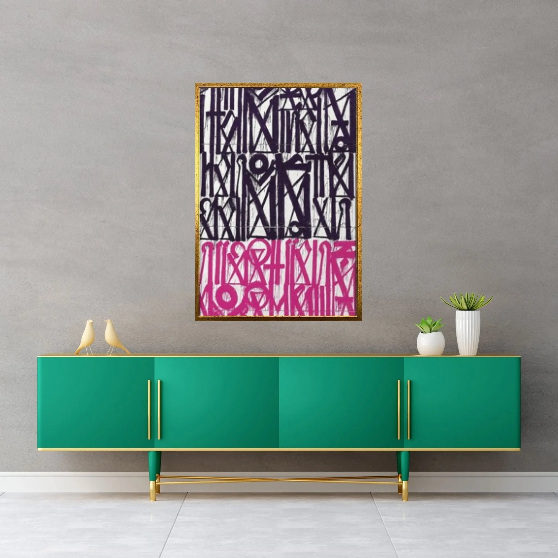 Abstract Retna Wall Art Graffiti American Black & White Reproduction Painting Wall Art - Y Canvas