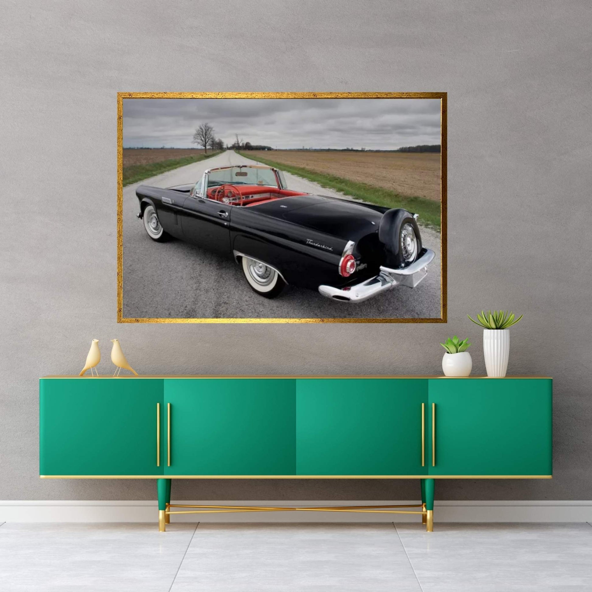 Ford Thunderbird, 1956 Canvas Wall Art - Y Canvas