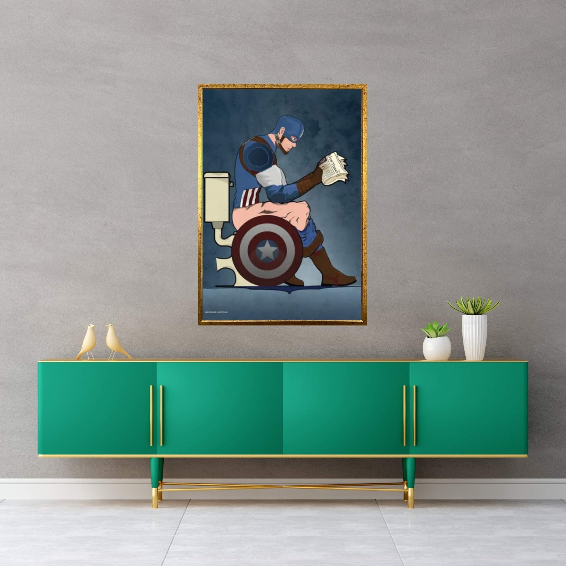 Captian America Canvas Wall Art - Y Canvas