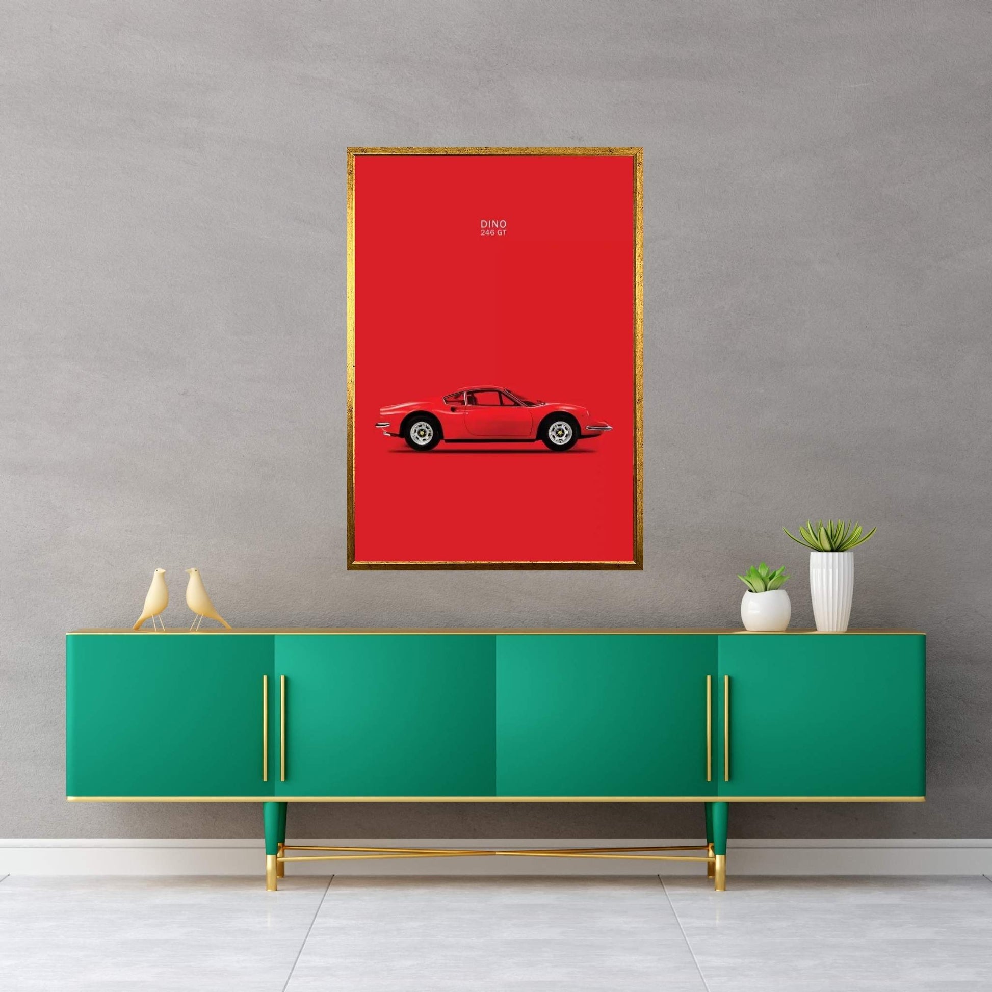 1969 Ferrari Dino 246 GT Canvas Wall Art - Y Canvas