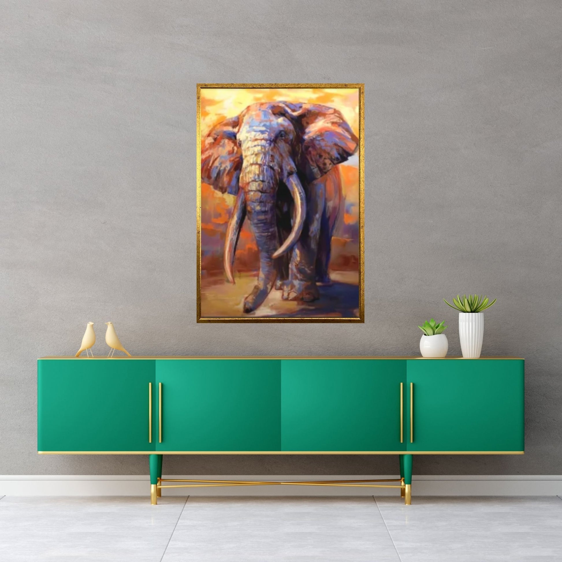 Abstract Animal Elephant Wall Art, Creative Animal Modeling Wall Art - Y Canvas