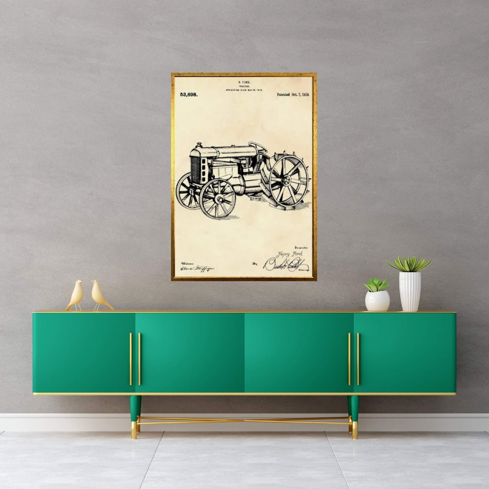 Tractor Patent II Canvas Wall Art - Y Canvas