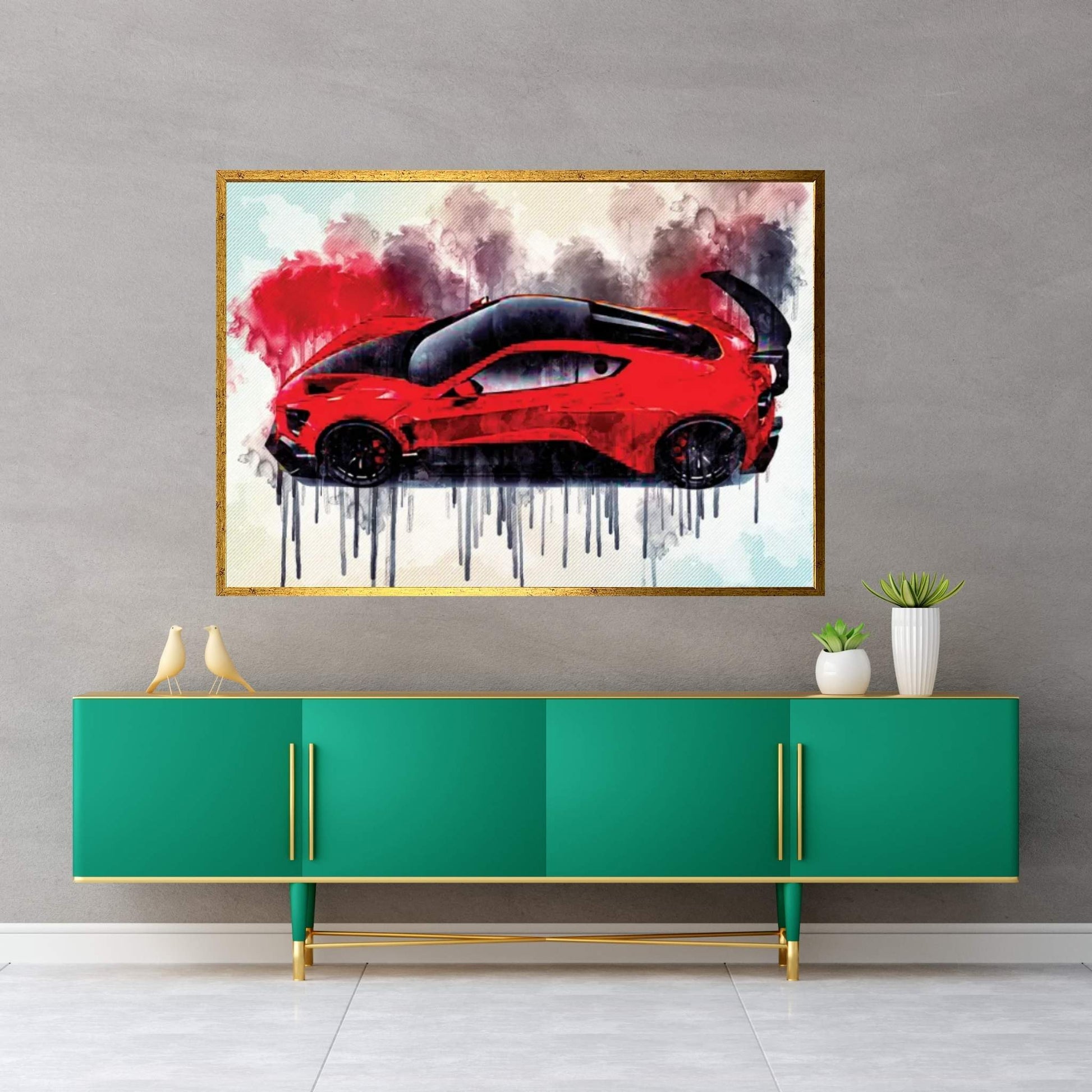 Zenvo Tsr-S 2019 View From Above Red Hypercar New Sports Cars Canvas Wall Art - Y Canvas