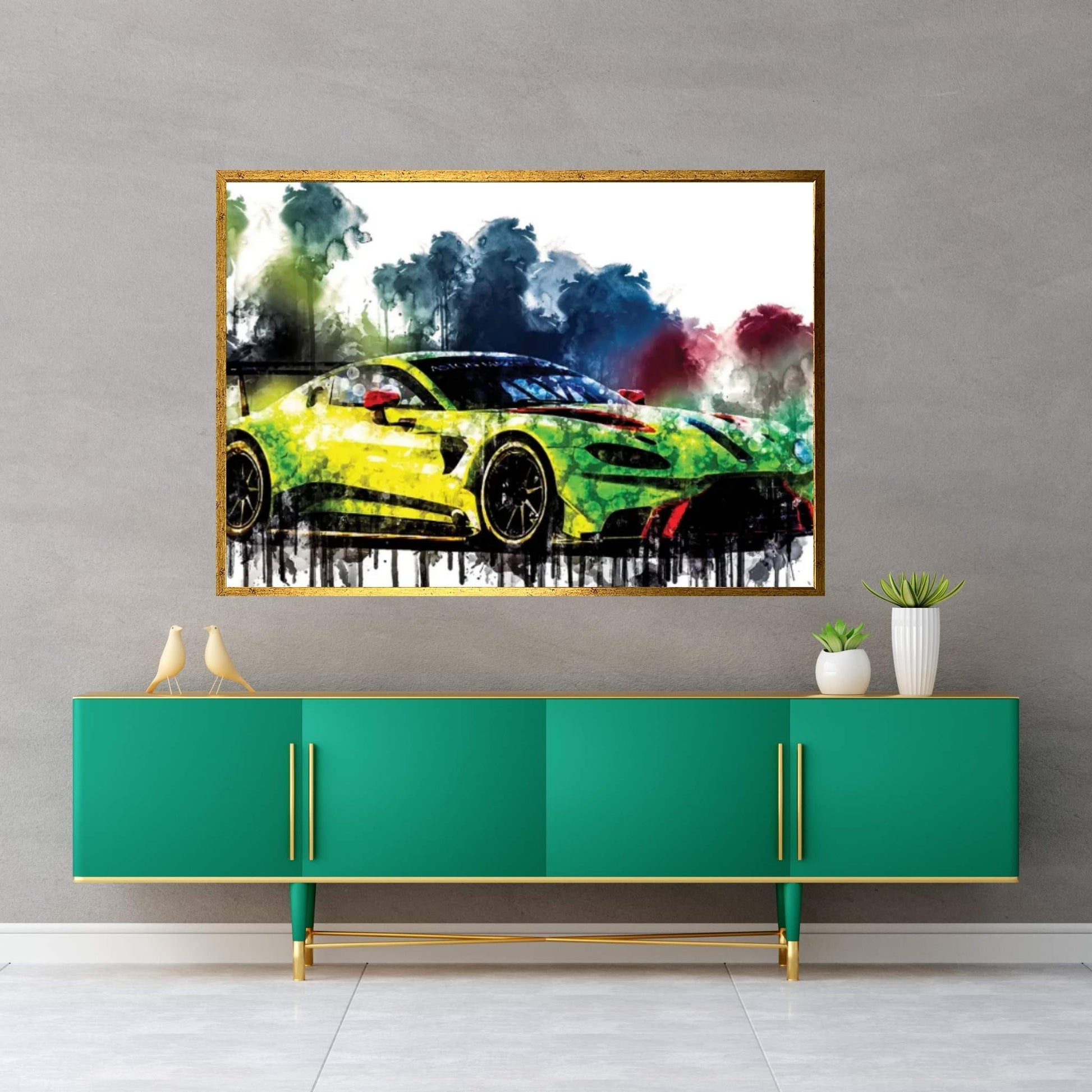 2018 Aston Martin Vantage GTE Vehicle CCCLXVIII Canvas Wall Art - Y Canvas