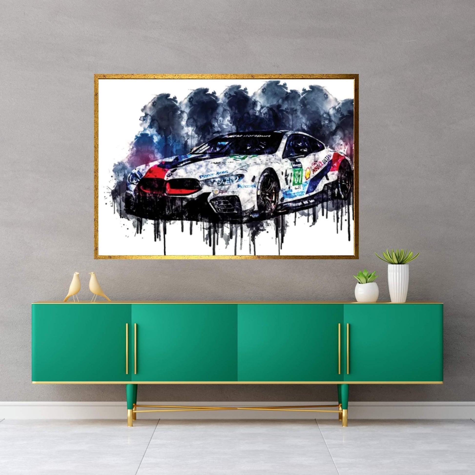 2018 BMW M8 GTE Vehicle CDXXVIII Canvas Wall Art - Y Canvas