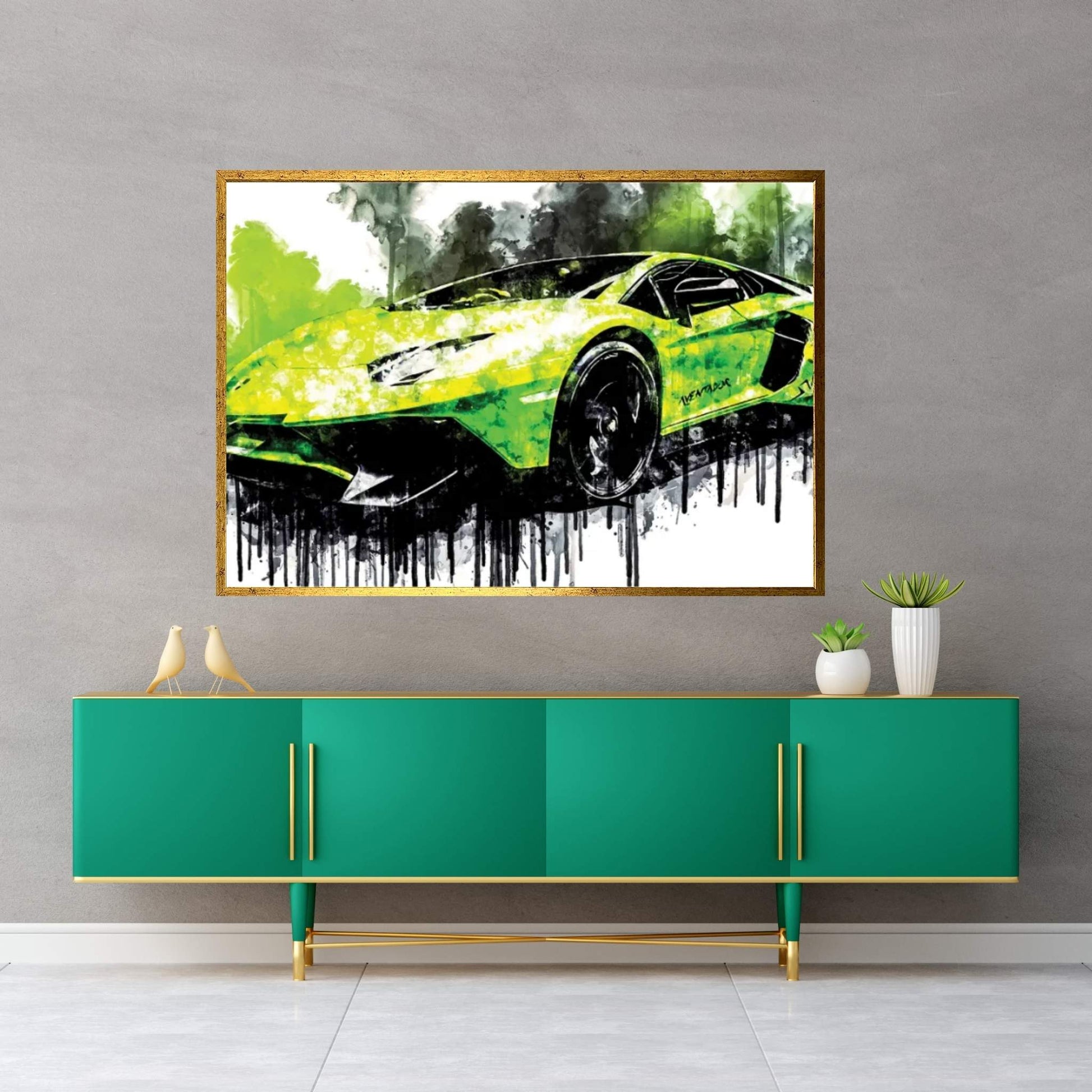 2017 Mcchip DKR Lamborghini Aventador Vehicle CLXII Canvas Wall Art - Y Canvas