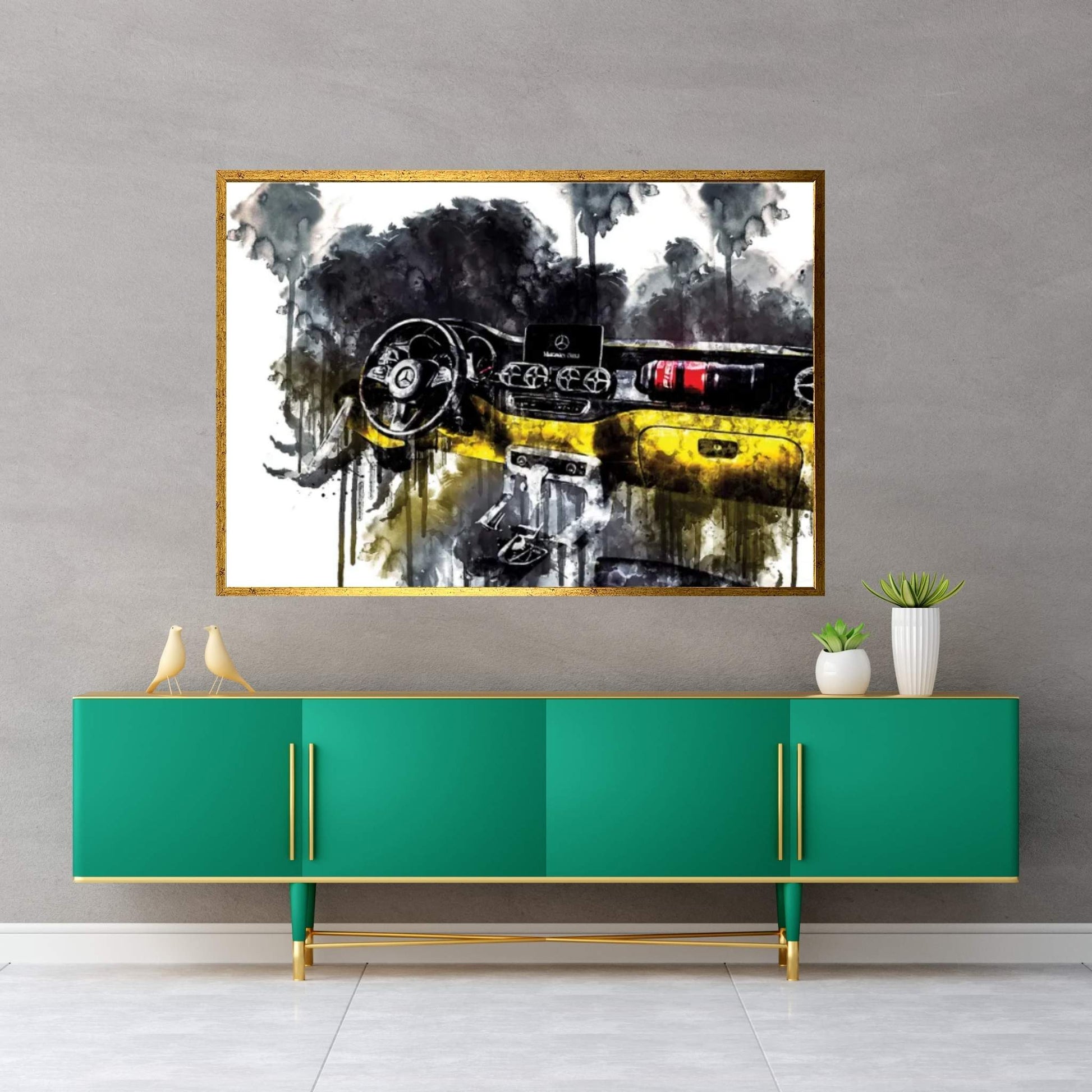 2017 Mercedes Benz Concept X Class Pickup Interior Vehicle CCVI Canvas Wall Art - Y Canvas