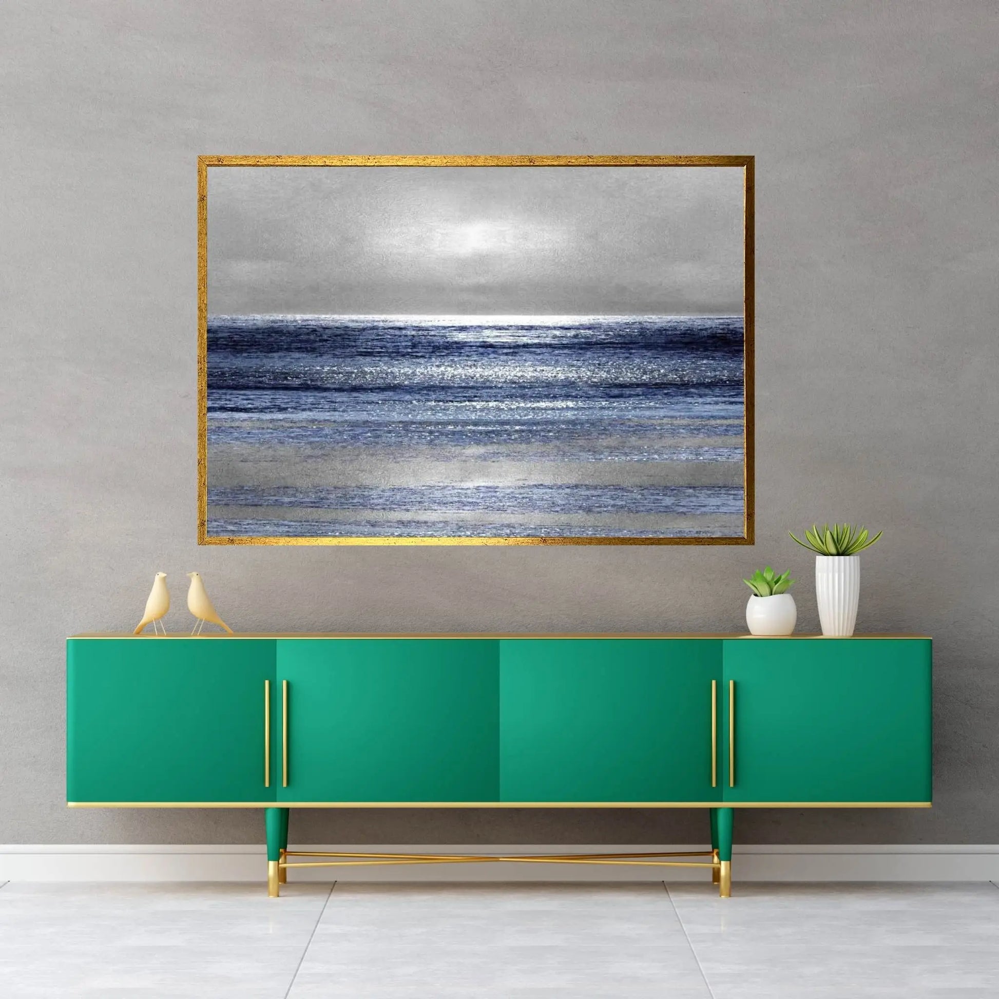 Silver Seascape II Canvas Wall Art - Y Canvas