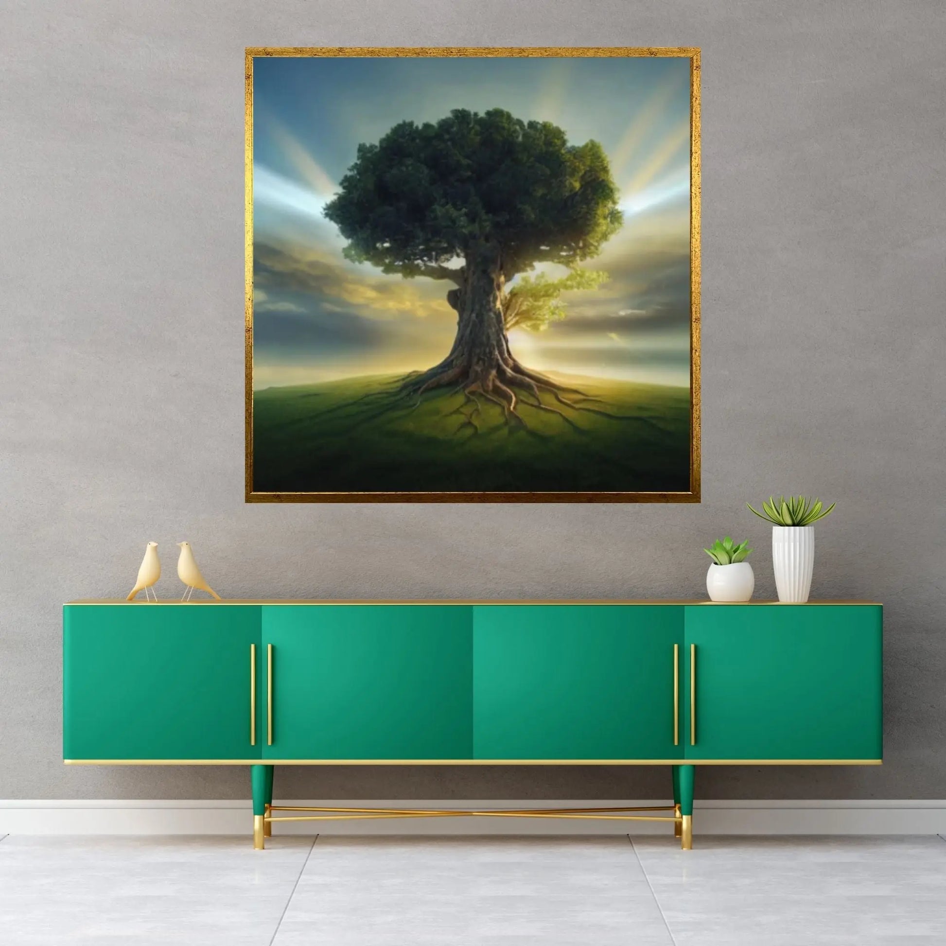 Landscape Tree On Canvas Print Wall Art Abstract Oil Tree Artwork Contemporary Tree Art Modern Tree Paintings - Y Canvas