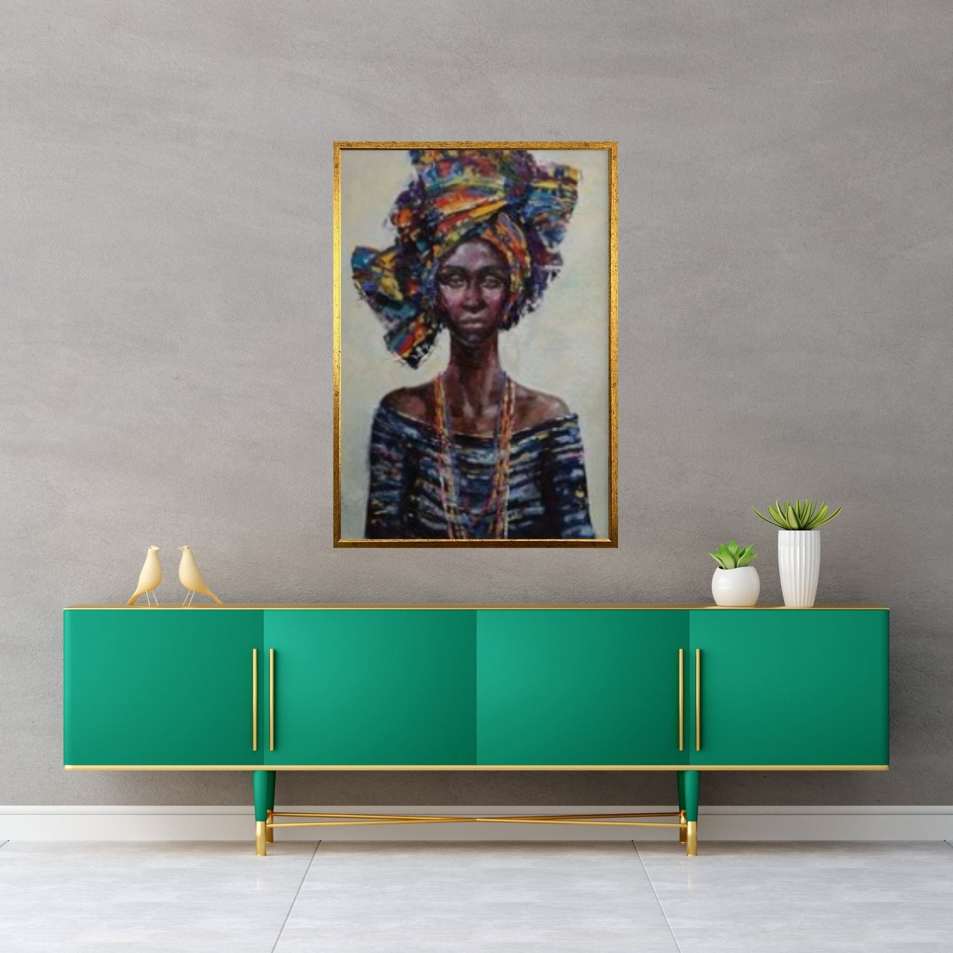 Black Woman Portrait, Afro Art, Colorful Wall Art,African Woman Makeup Wall Art - Y Canvas