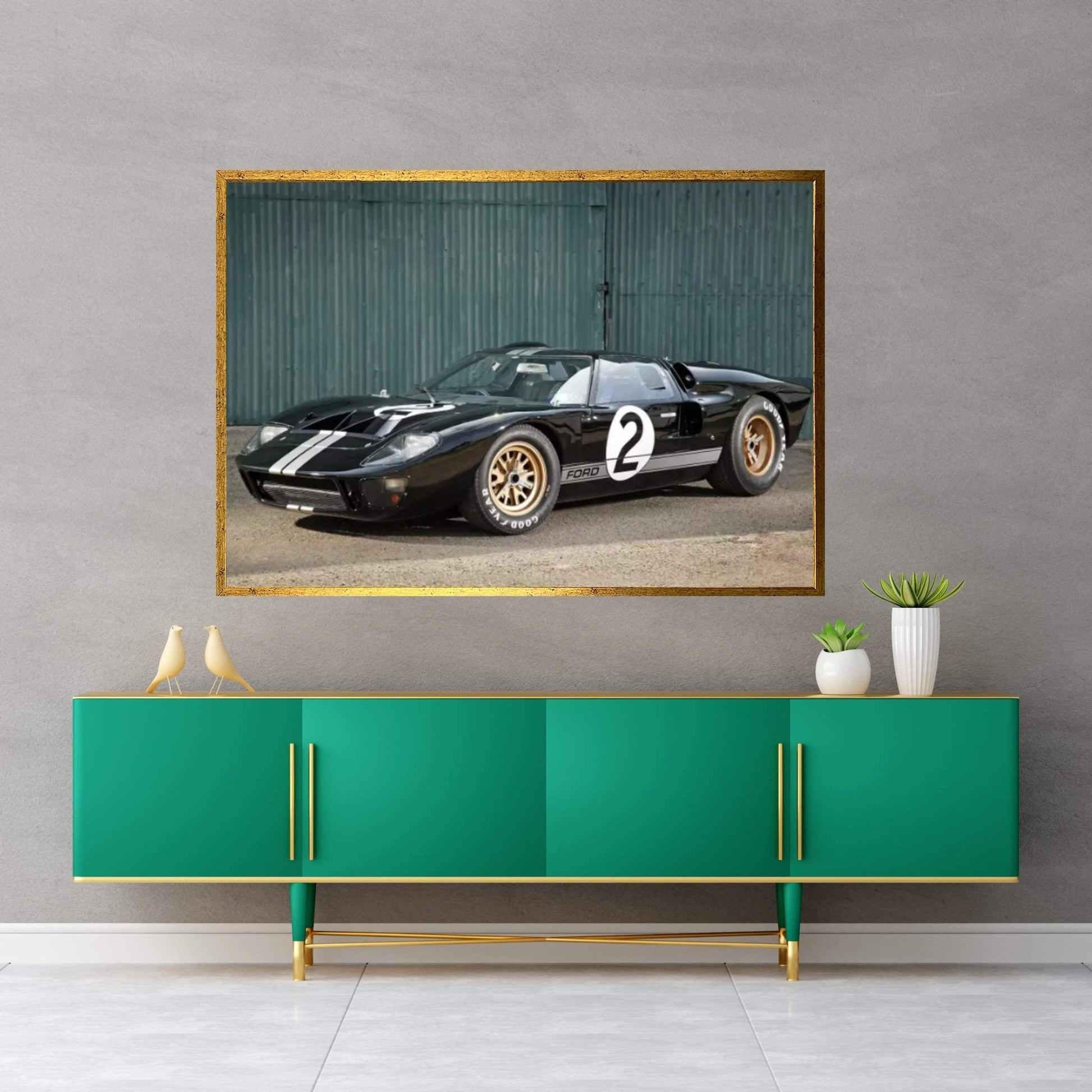 Ford Gt40 Le Mans Race Car, 1966 Canvas Wall Art - Y Canvas