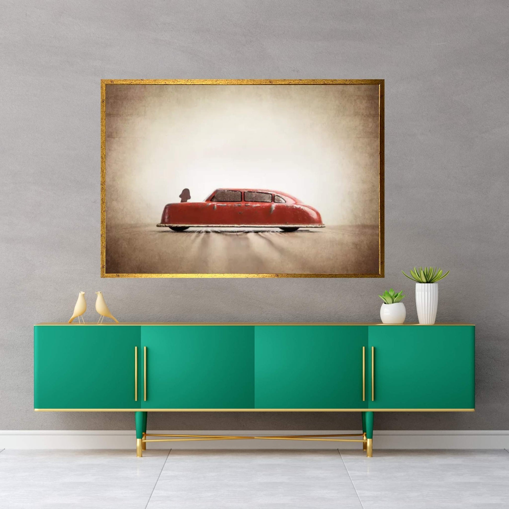 ARGO Red Car Canvas Wall Art - Y Canvas