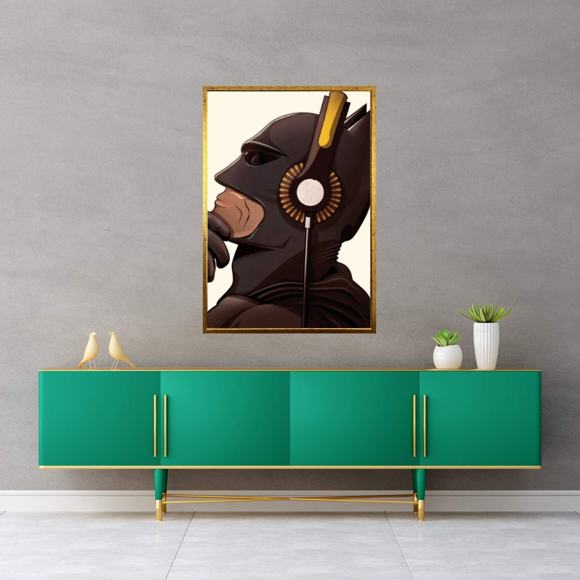 Bat Headphones Canvas Wall Art - Y Canvas