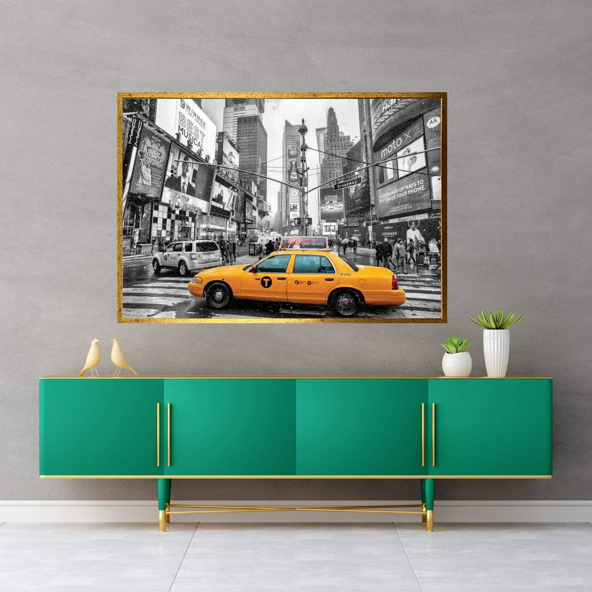 Times Square Yellow Cab I Canvas Wall Art - Y Canvas