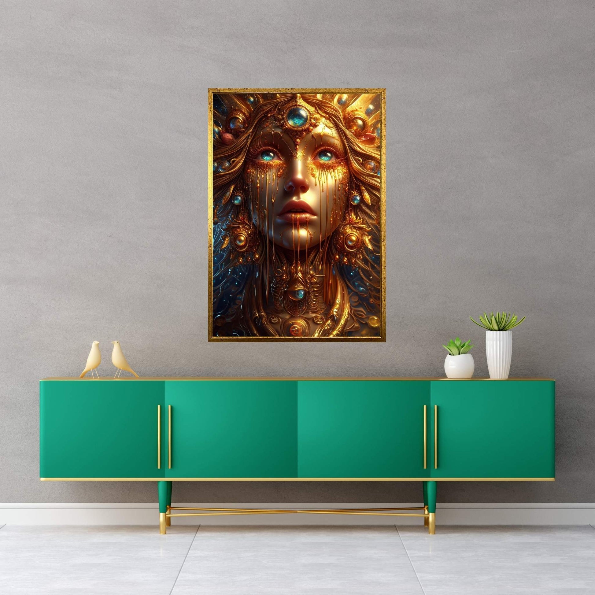 The Golden Tears Gustav Klimt Modern Abstract Reproduction Canvas Wall Art - Y Canvas