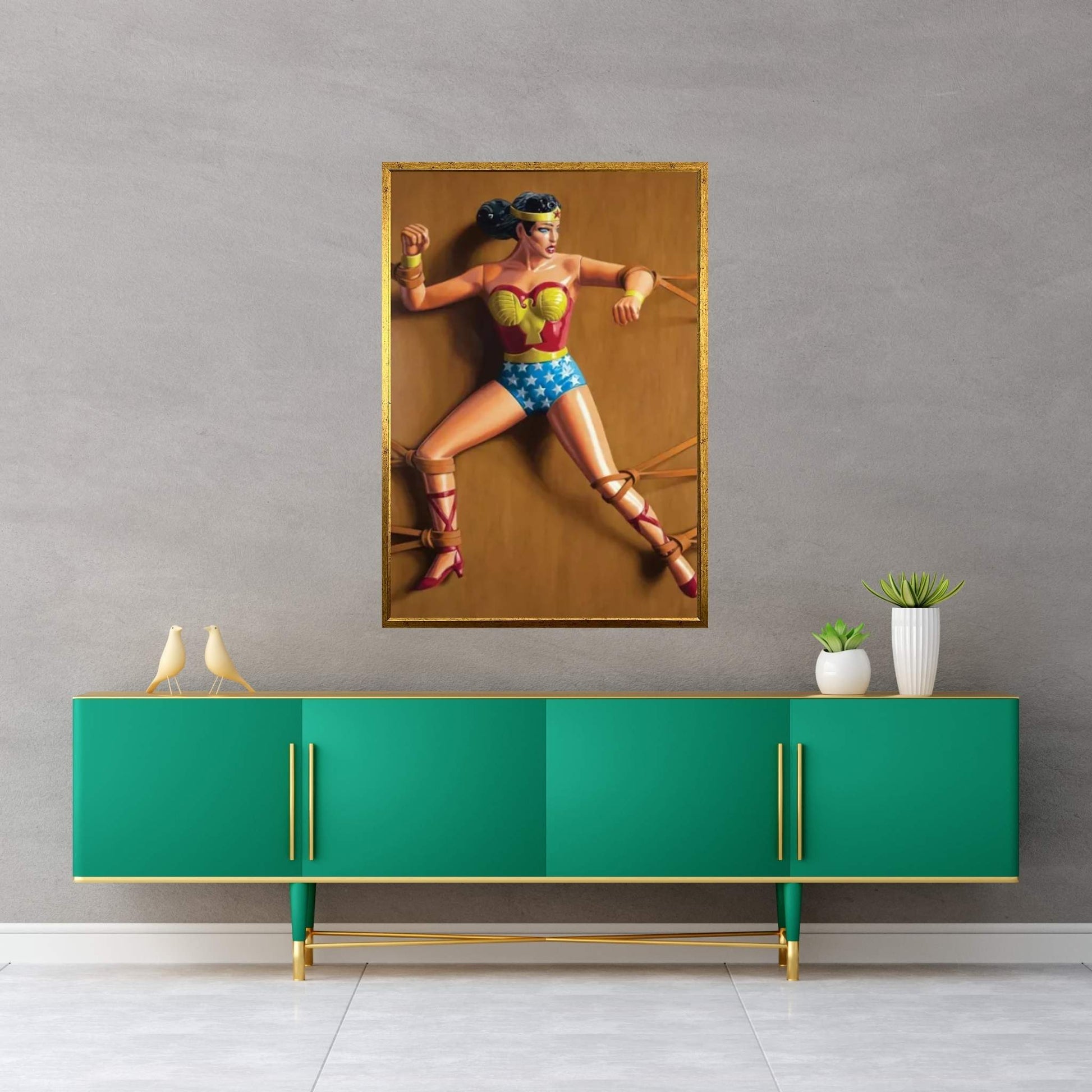 Trapped Wonder Woman Canvas Wall Art - Y Canvas