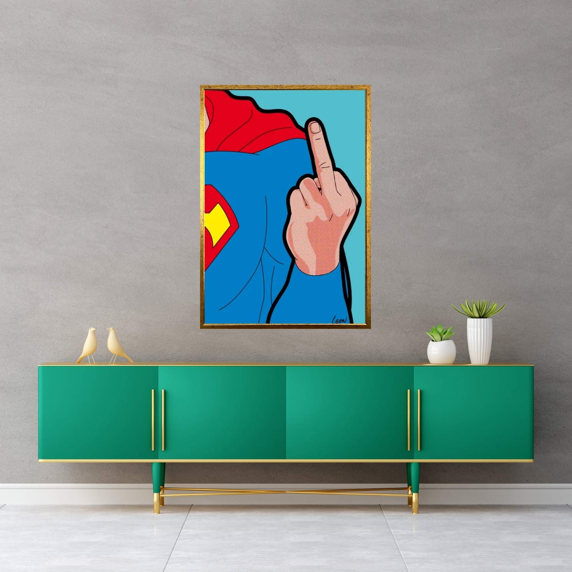 Super-Finger Canvas Wall Art - Y Canvas