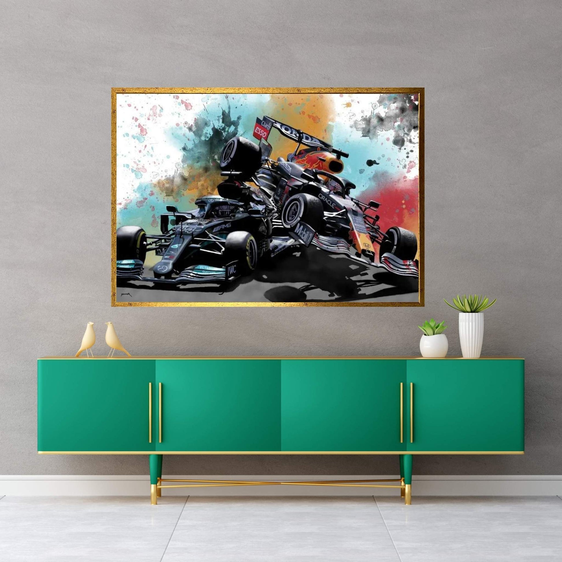 Verstappen Vs Hamilton Canvas Wall Art - Y Canvas