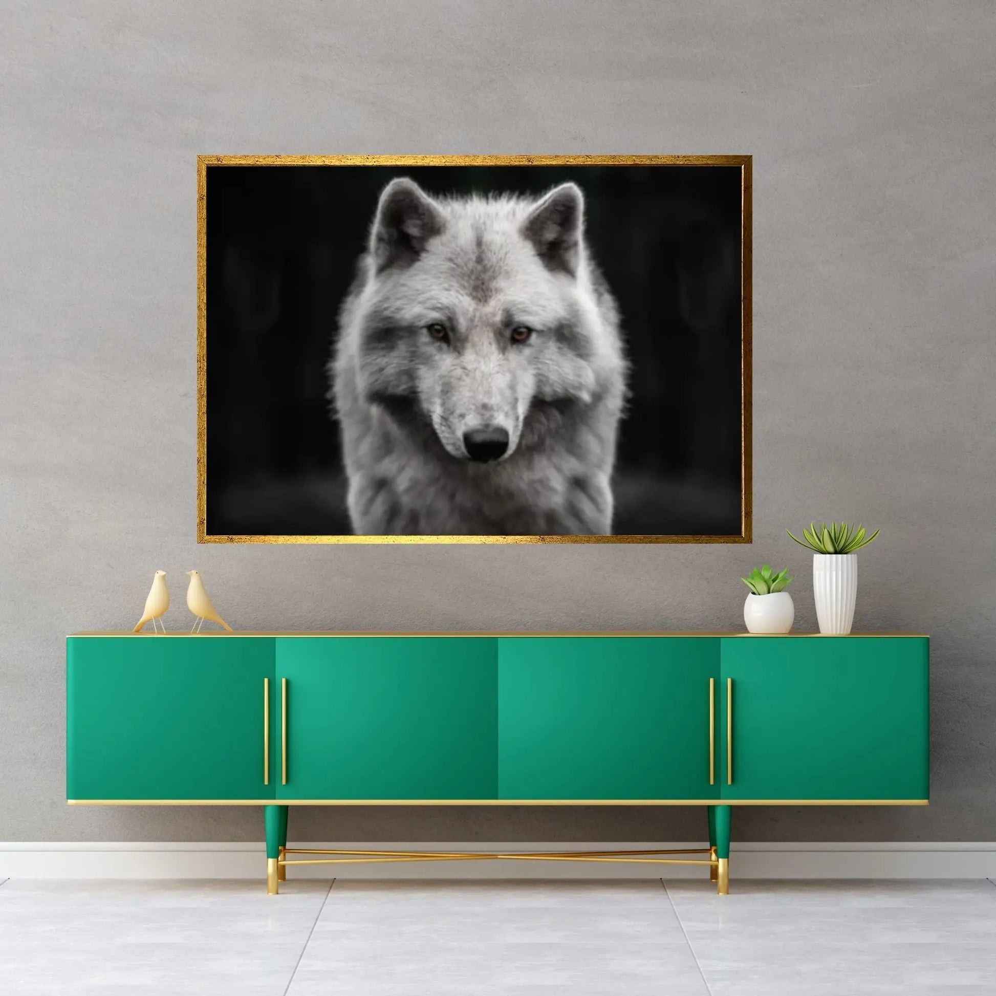 Grey Wolf Canvas Art Wolf Wall Art Grey Wolf Canvas Animal Wall Decor - Y Canvas