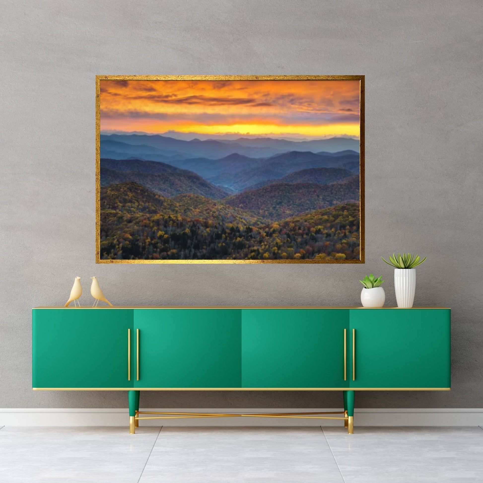 Blue Ridge Parkway Mountains Canvas Wall Art, North Carolina Print Wall Art - Y Canvas