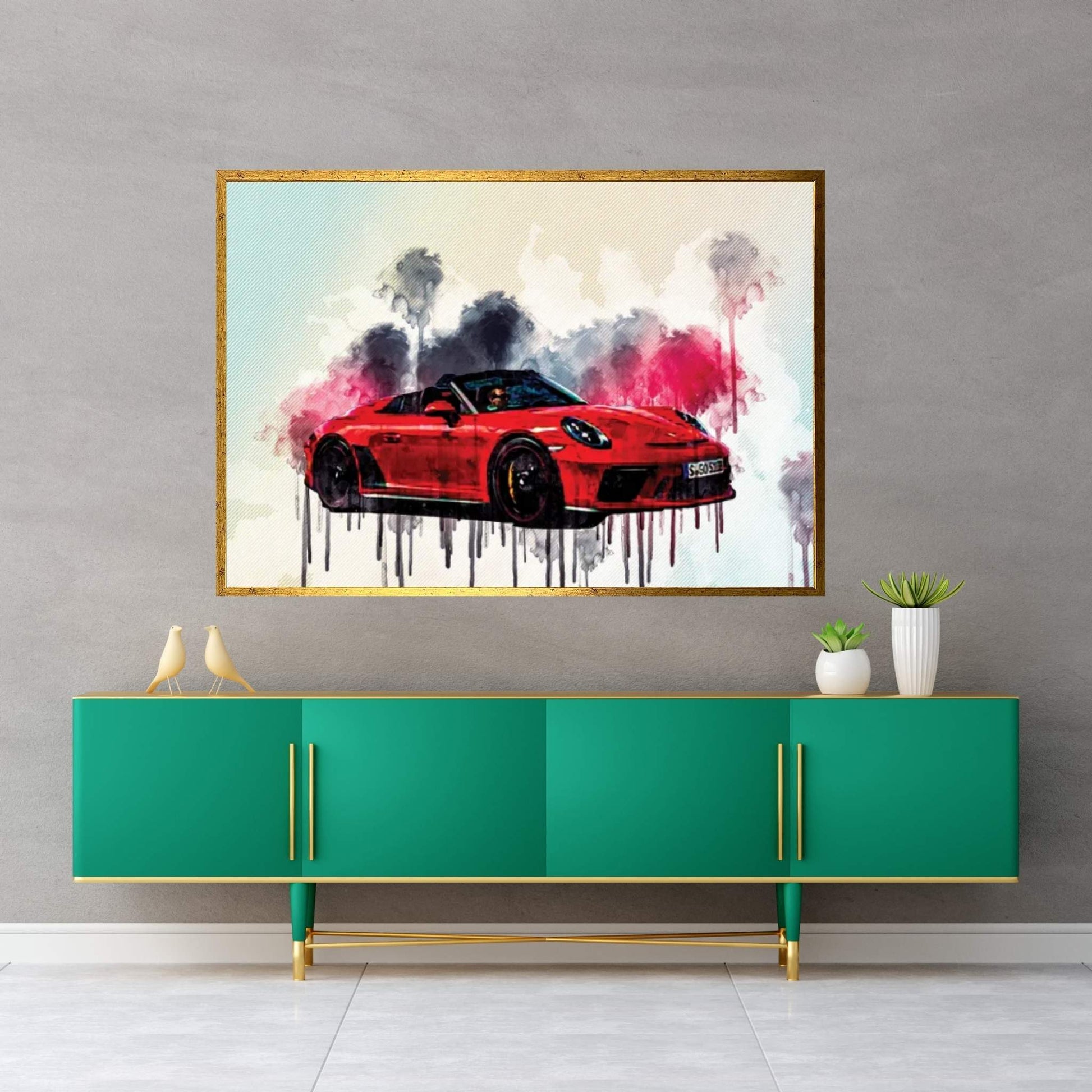 2019 Porsche 911 Speedster Exterior Front View Canvas Wall Art - Y Canvas