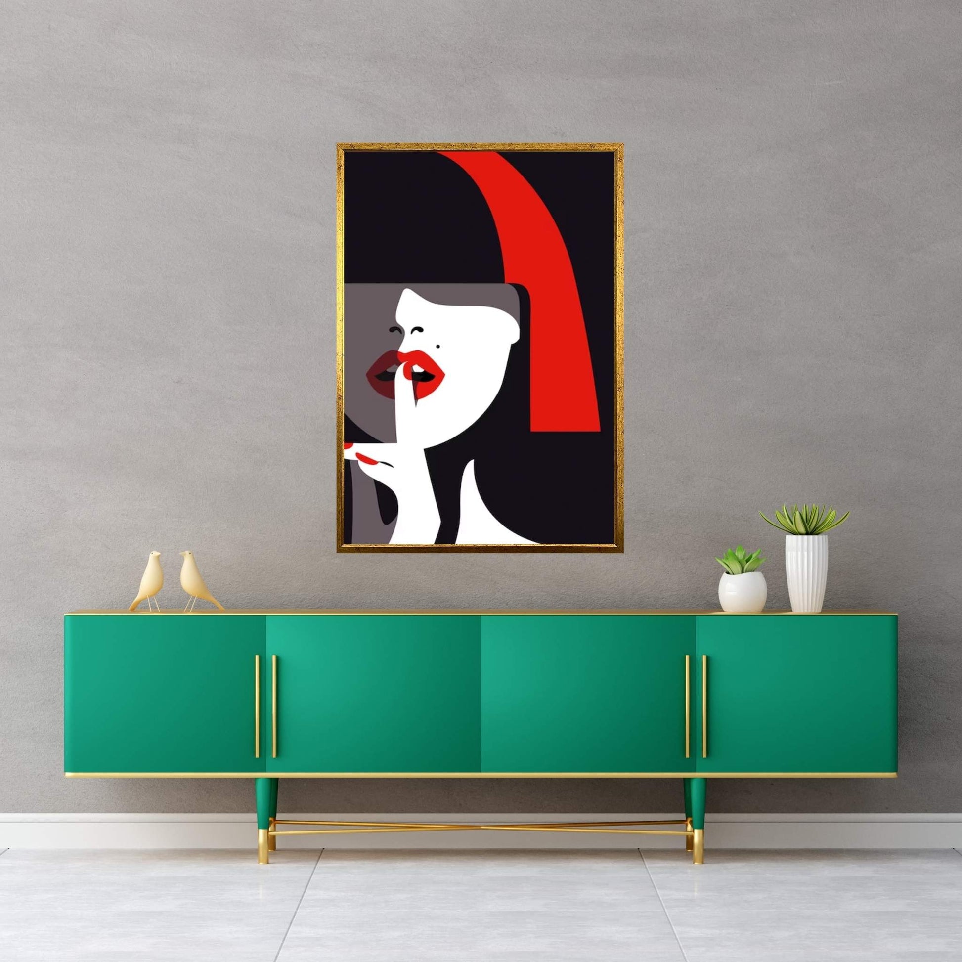 Picasso Style Red Haired Woman Canvas Wall Art - Y Canvas