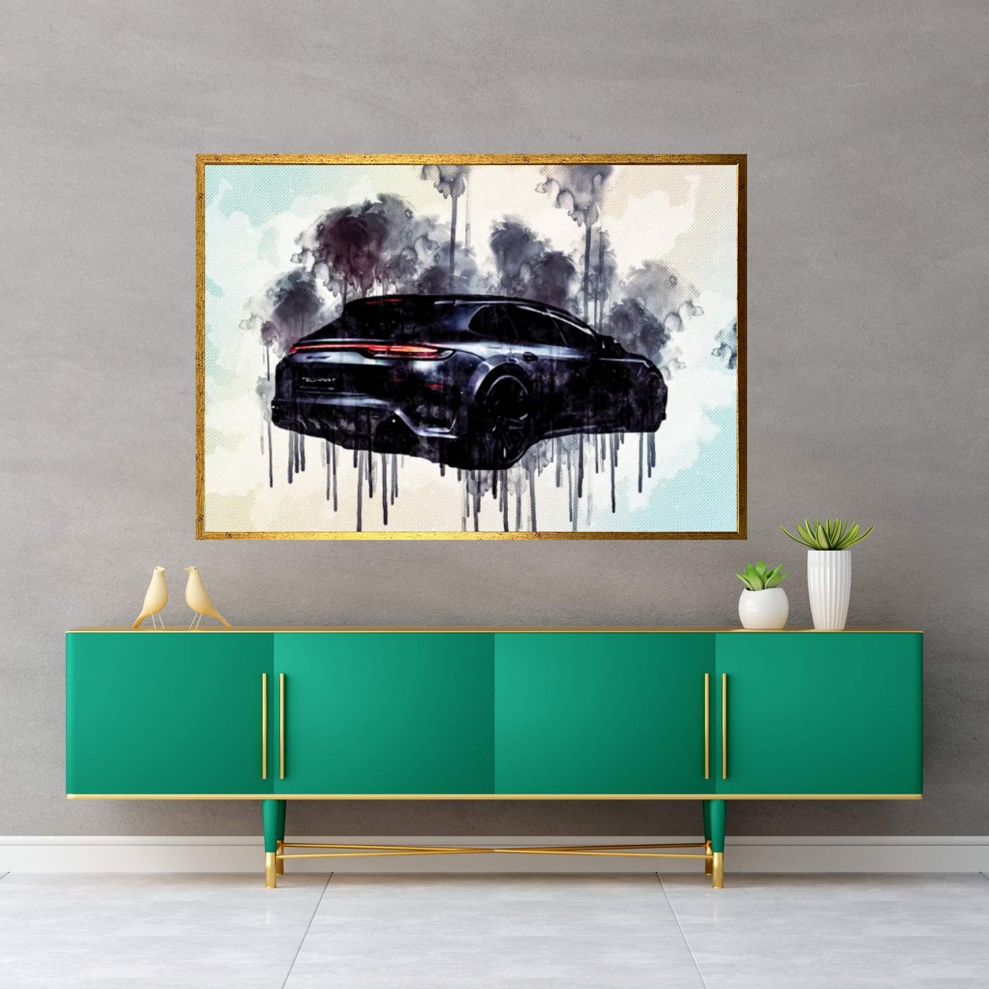 2021 Techart Grandgt Porsche Panamera Rear View Exterior Canvas Wall Art - Y Canvas