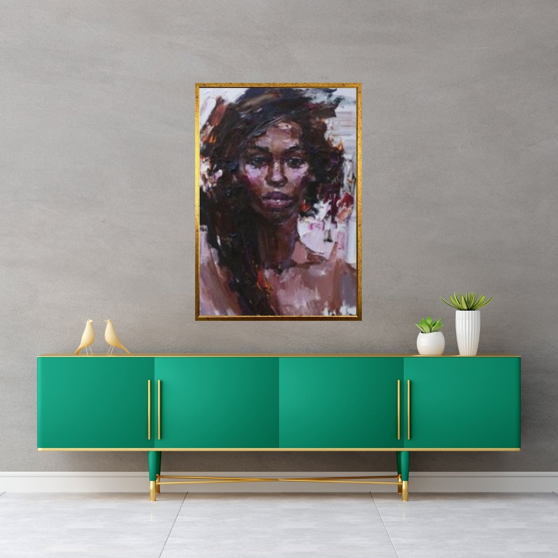 Black Woman Portrait, Afro Art, Colorful Wall Art,African Woman Makeup Wall Art - Y Canvas