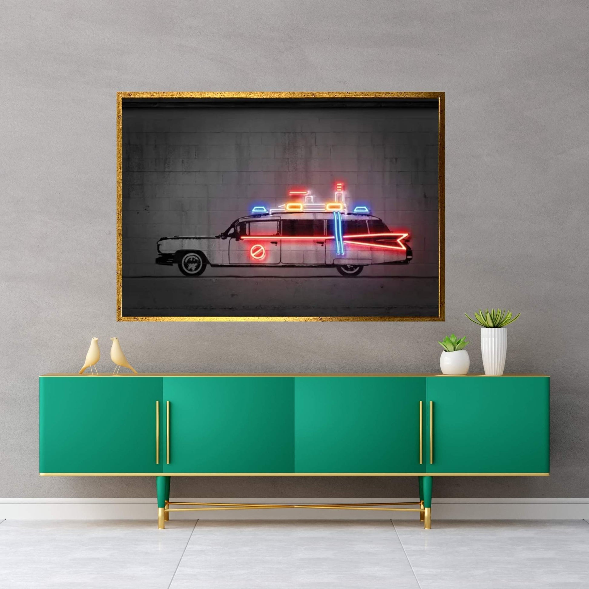 Ghost Car Canvas Wall Art - Y Canvas