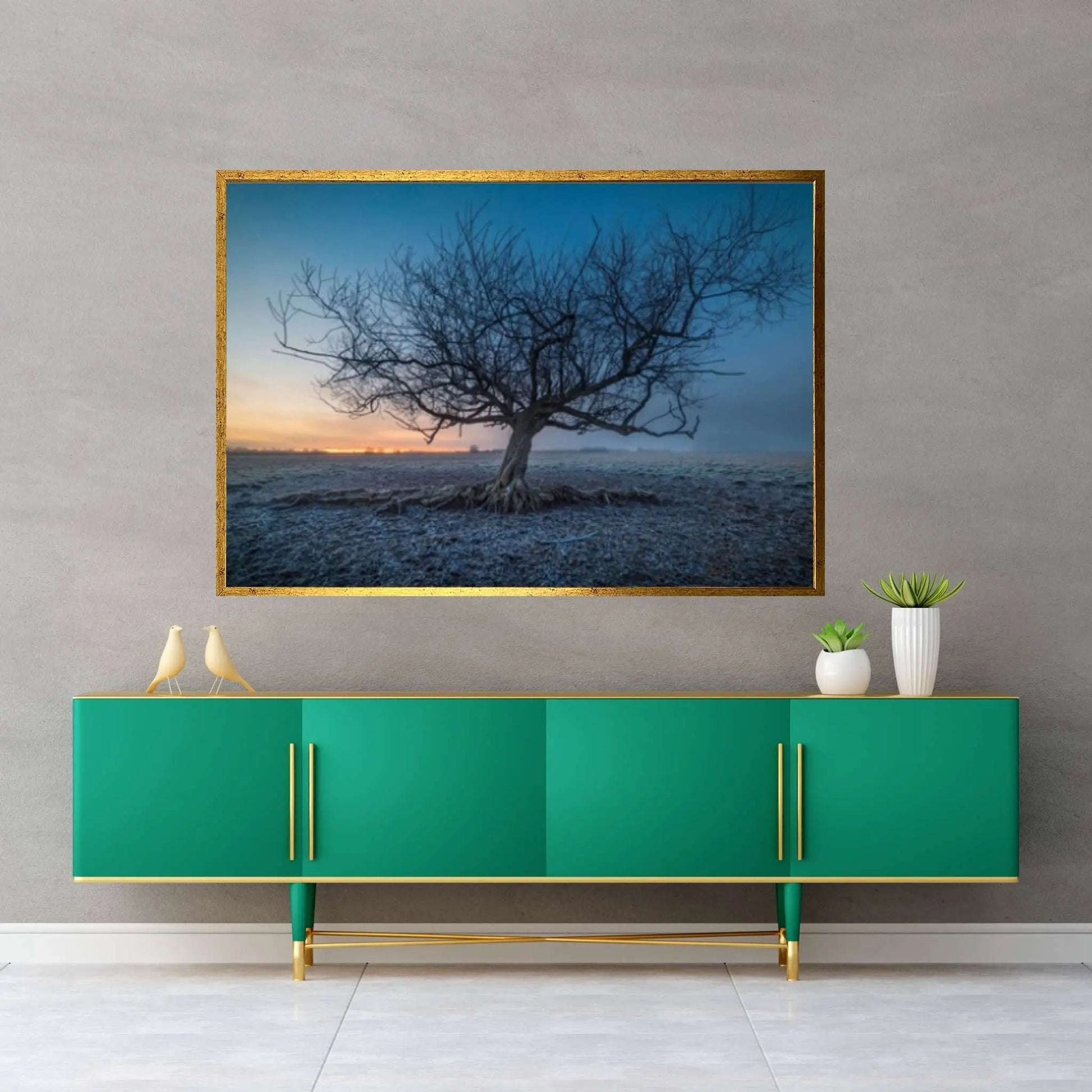 Tree Painting Tree Large Original Canvas Oil Painting, Abstract Landscape Green - Y Canvas