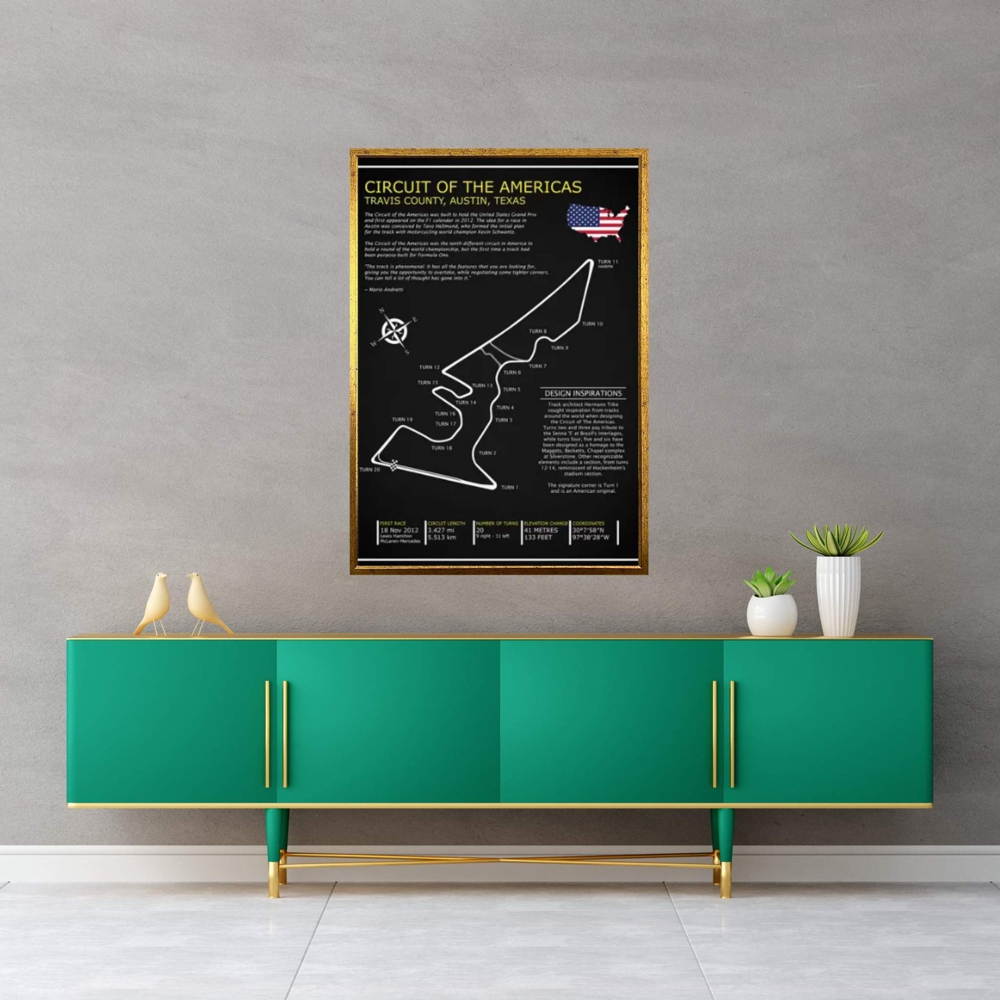 Circuit OfThe Americas BL Canvas Wall Art - Y Canvas