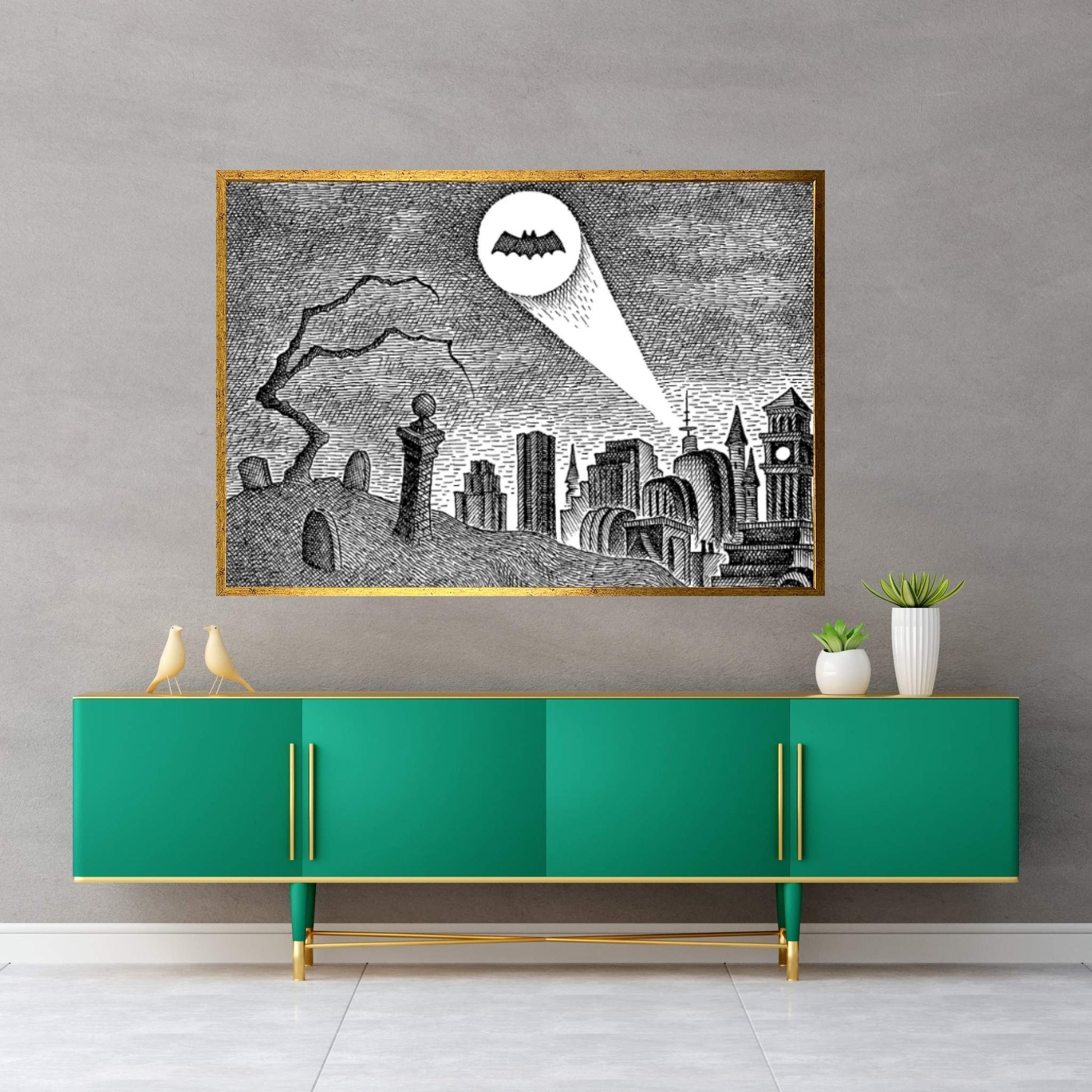 Bat-Signal Canvas Wall Art - Y Canvas