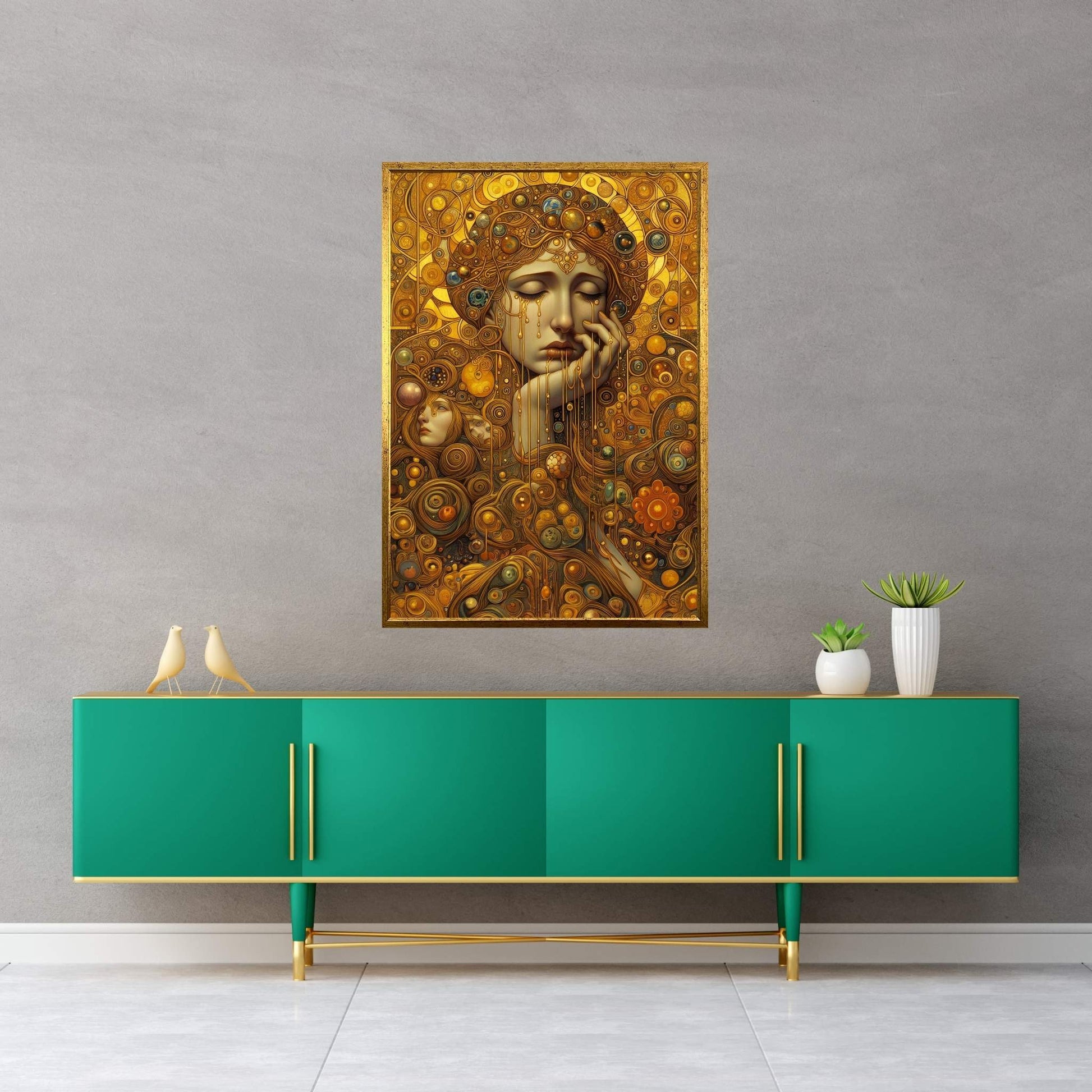 The Golden Tears Gustav Klimt Modern Abstract Reproduction Canvas Wall Art - Y Canvas