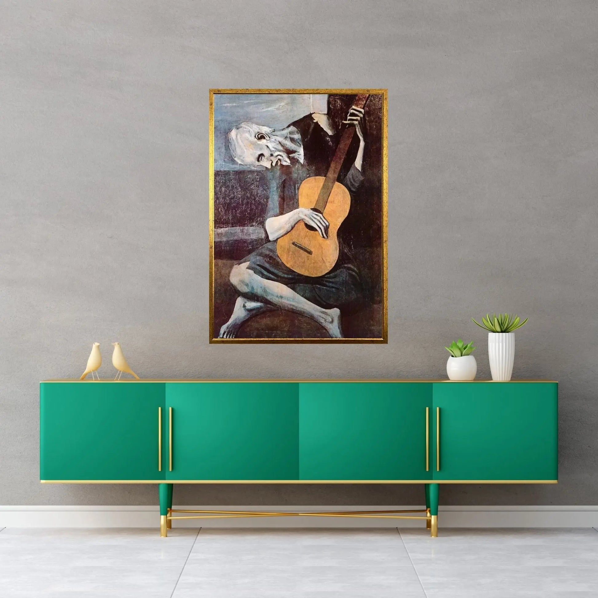 The Old Guitarist Canvas Wall Art - Y Canvas