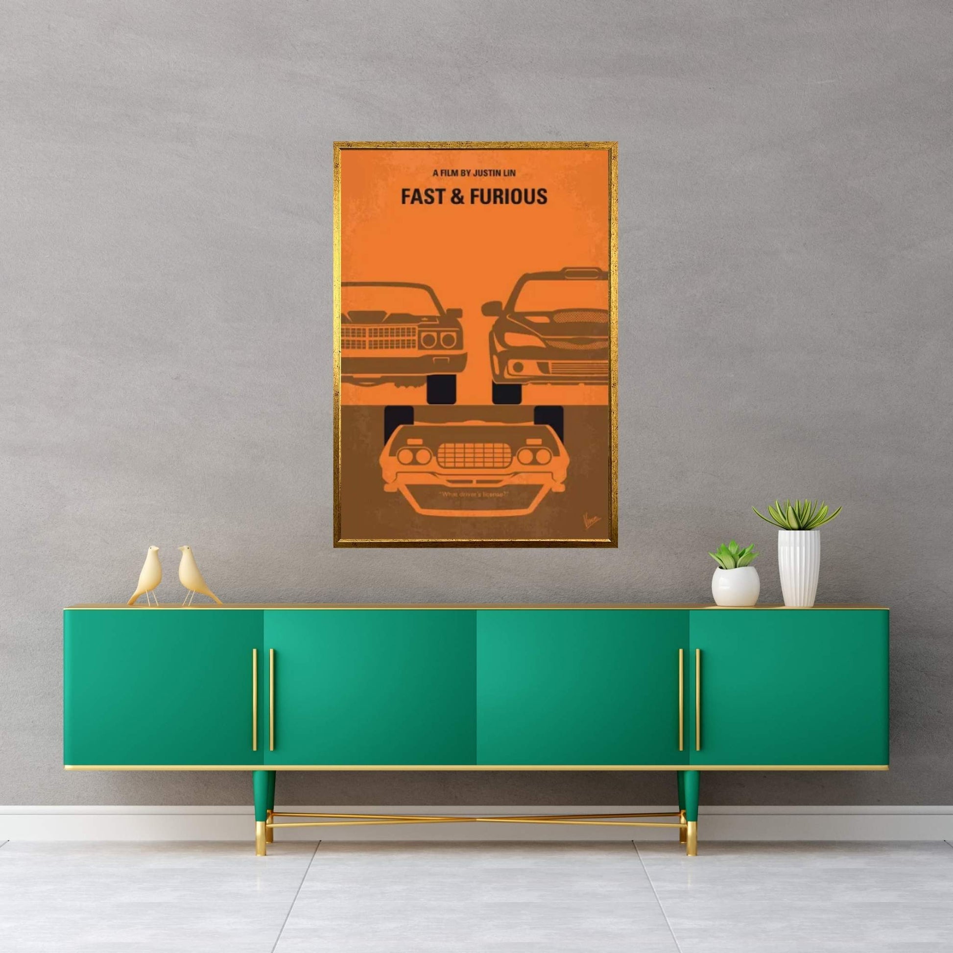 Fast And Furious Minimal Movie Poster Canvas Wall Art - Y Canvas