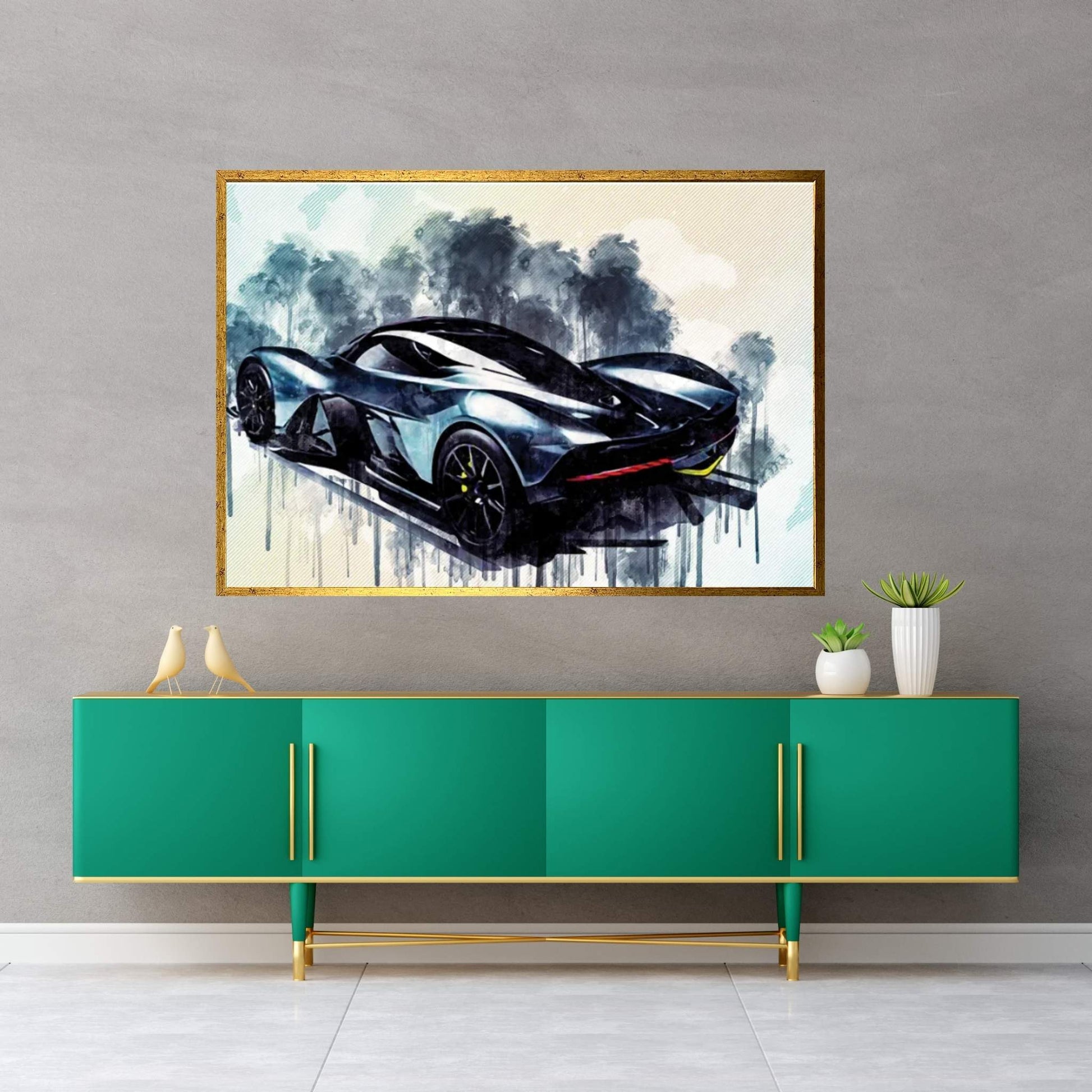 Aston Martin Am-Rb 001 2017 Red Bull Racing Racing Car Garage Hypercar Supercar Canvas Wall Art - Y Canvas