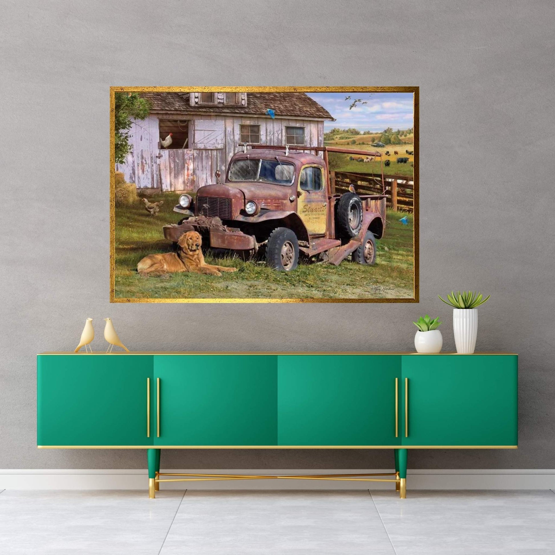 Stuart's Vintage Truck Canvas Wall Art - Y Canvas